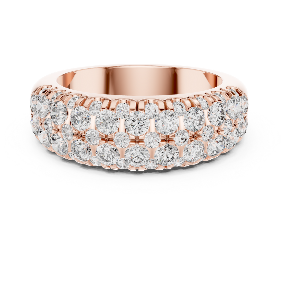 Elegant Cluster Diamond Band Ring in 14K/18K Gold