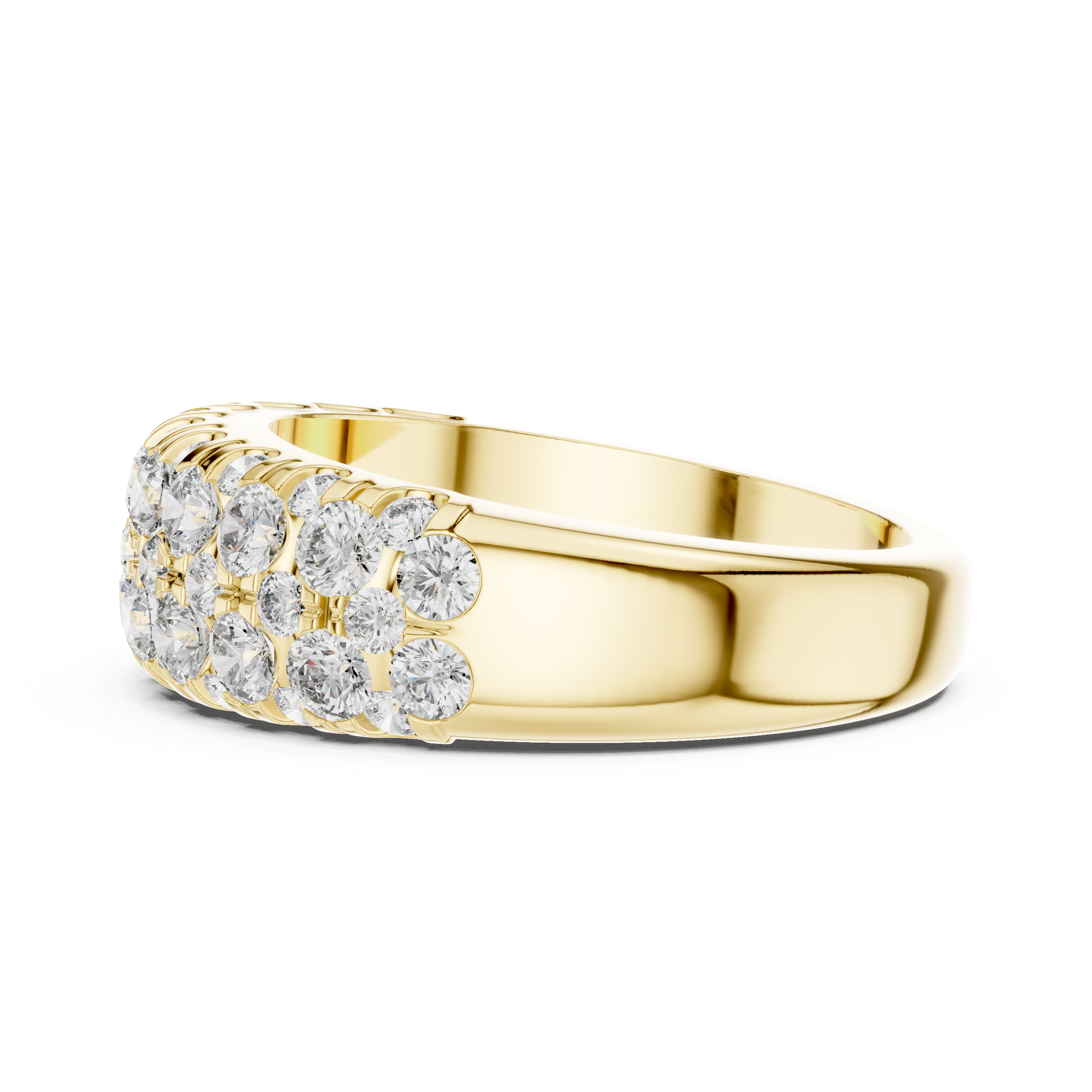 Elegant Cluster Diamond Band Ring in 14K/18K Gold