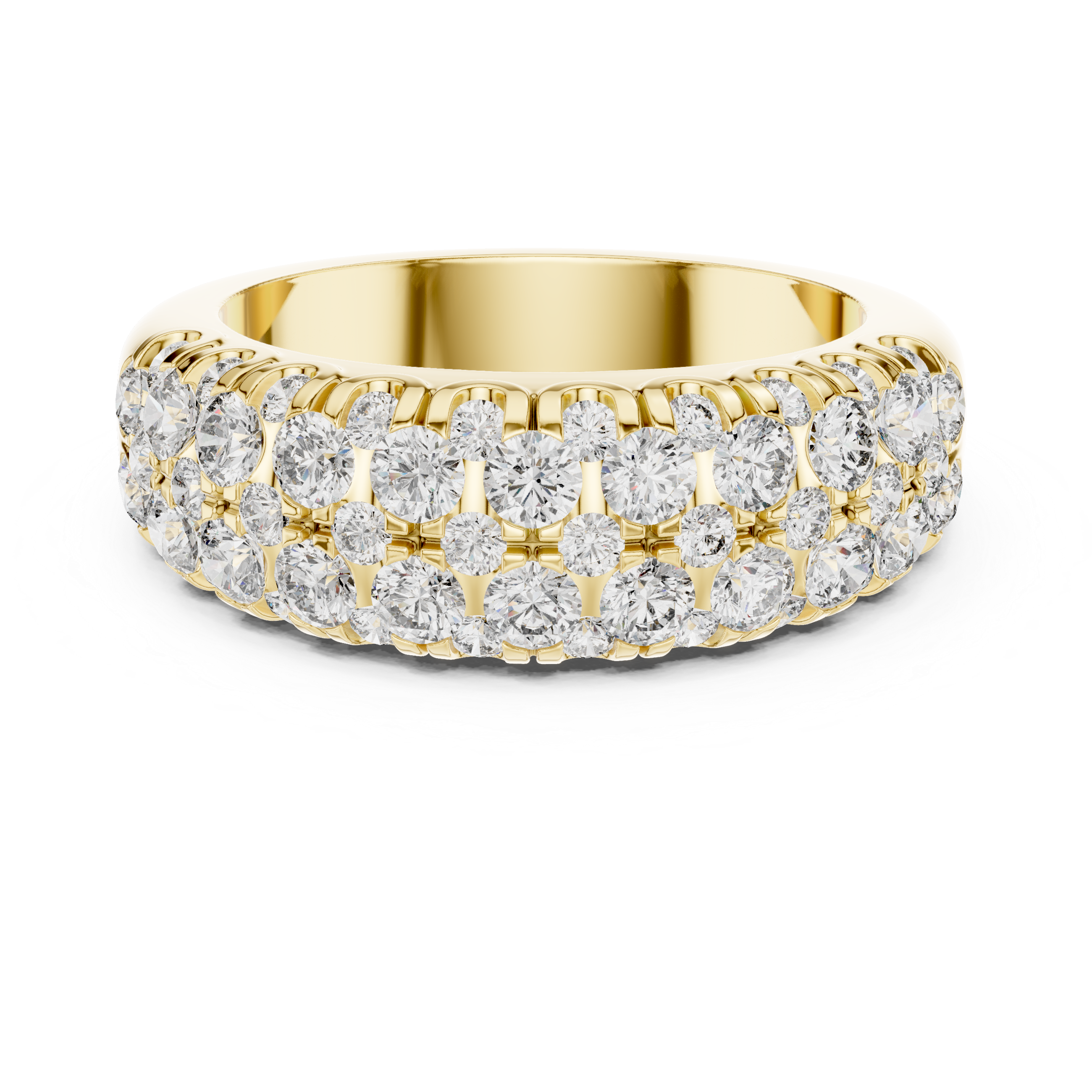Elegant Cluster Diamond Band Ring in 14K/18K Gold