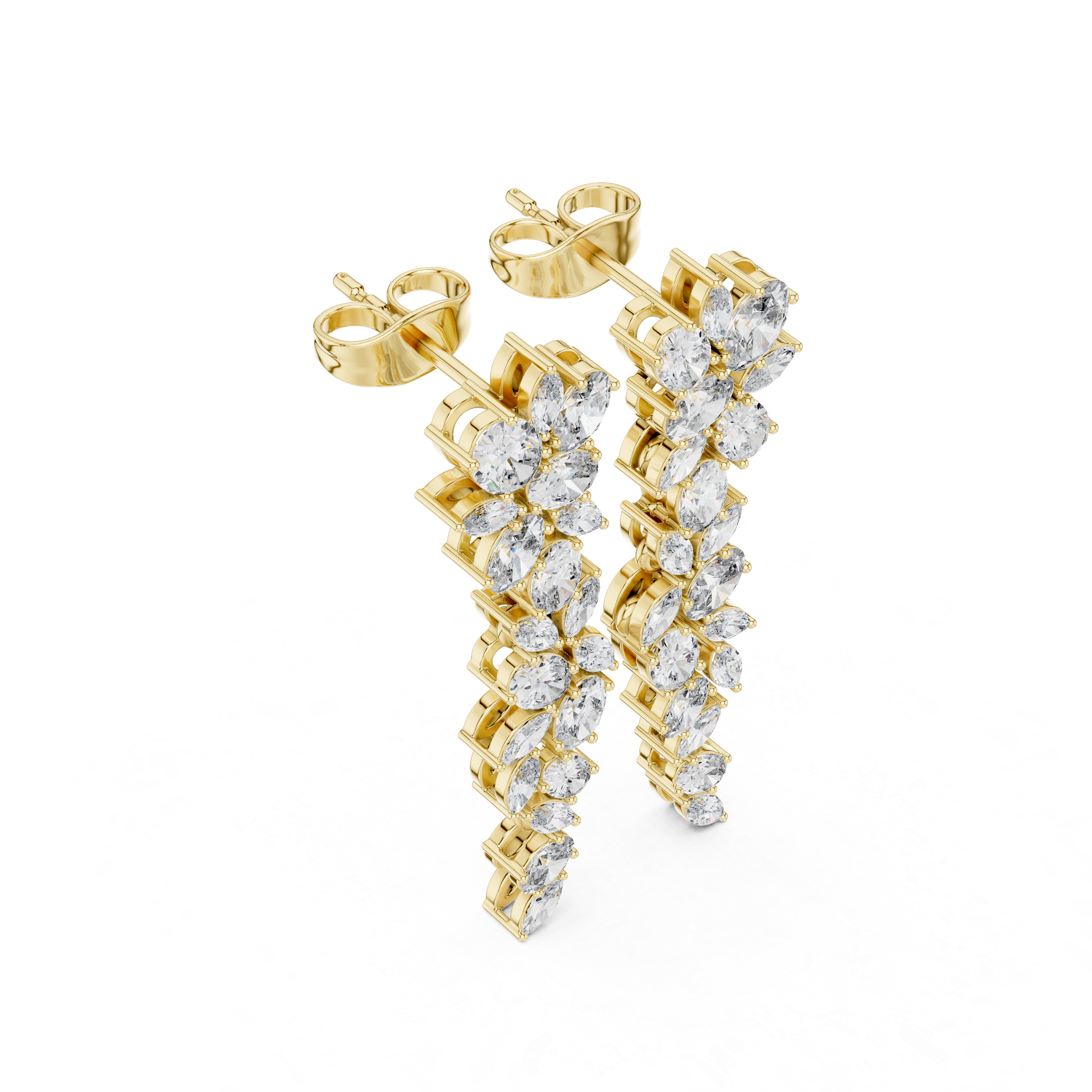 Elegant Lab-Grown Diamond Drop Earrings in 14K/18K Gold