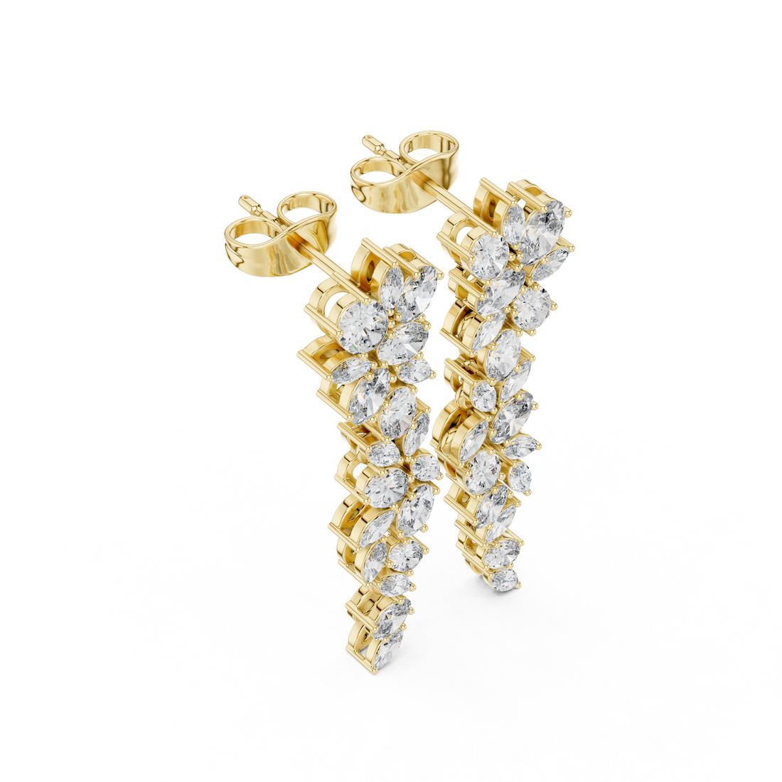 Elegant Lab-Grown Diamond Drop Earrings in 14K/18K Gold