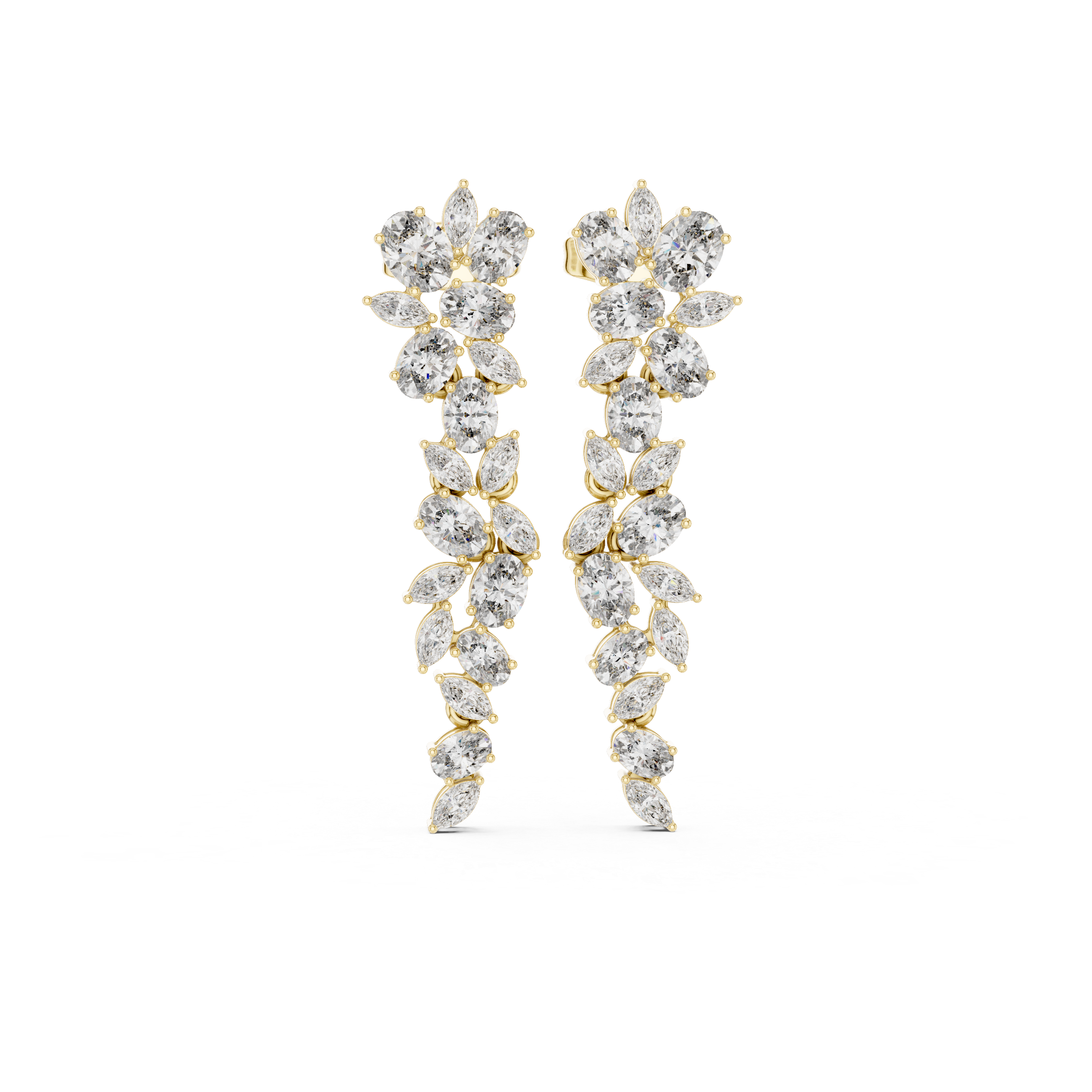 Elegant Lab-Grown Diamond Drop Earrings in 14K/18K Gold
