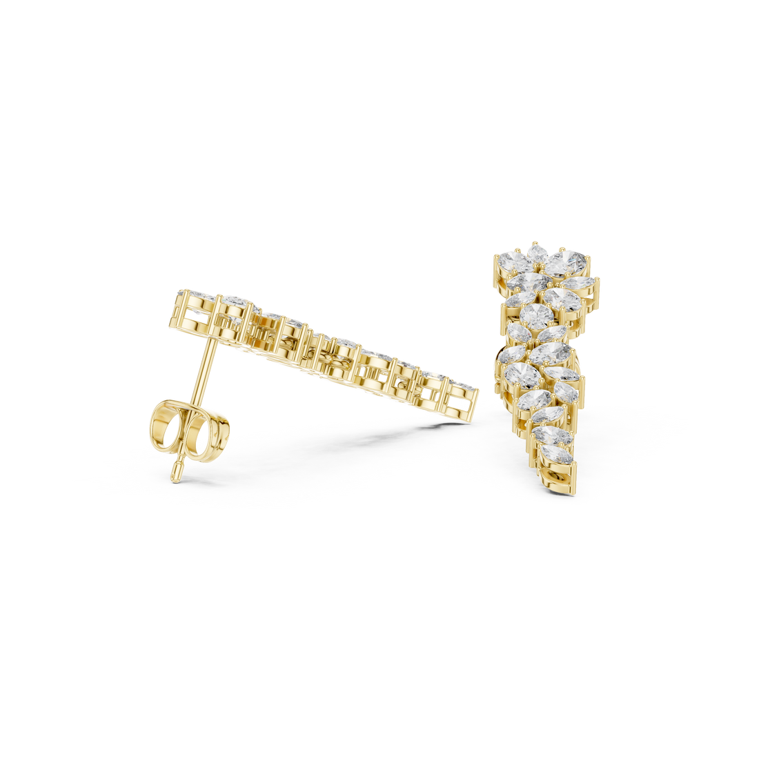 Elegant Lab-Grown Diamond Drop Earrings in 14K/18K Gold