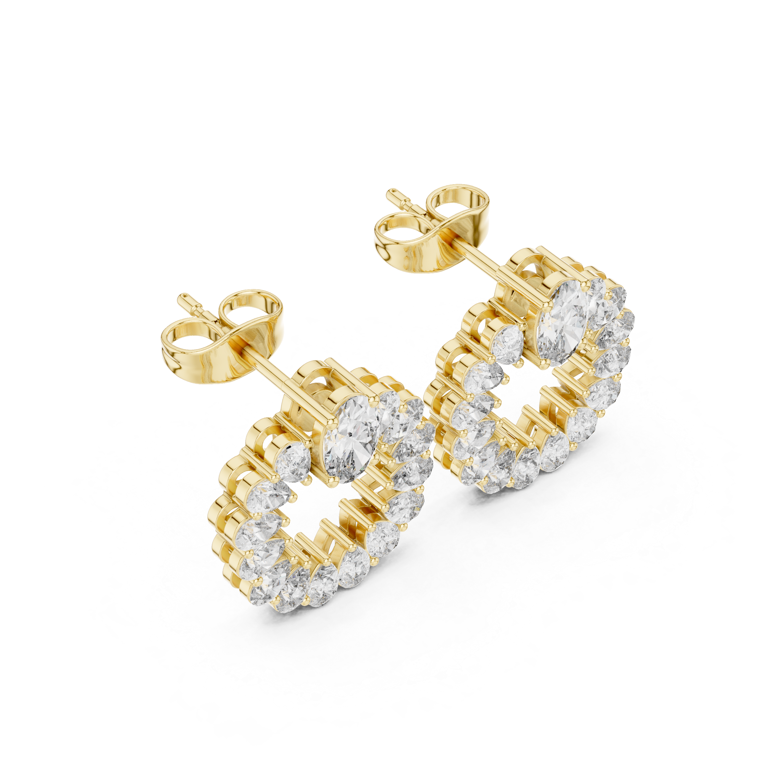 Elegant Lab-Grown Diamond Hoop Earrings in 14K/18K Gold