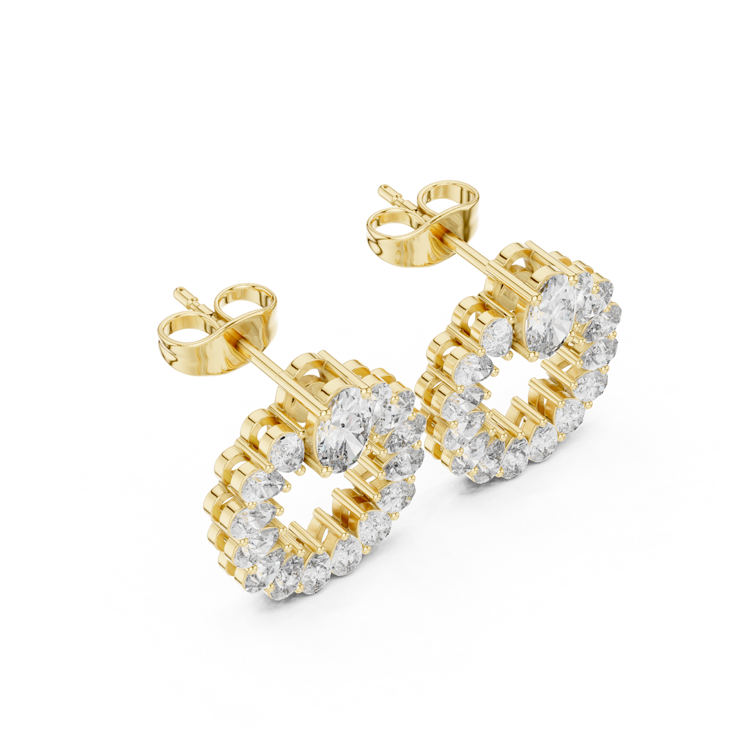 Elegant Lab-Grown Diamond Hoop Earrings in 14K/18K Gold