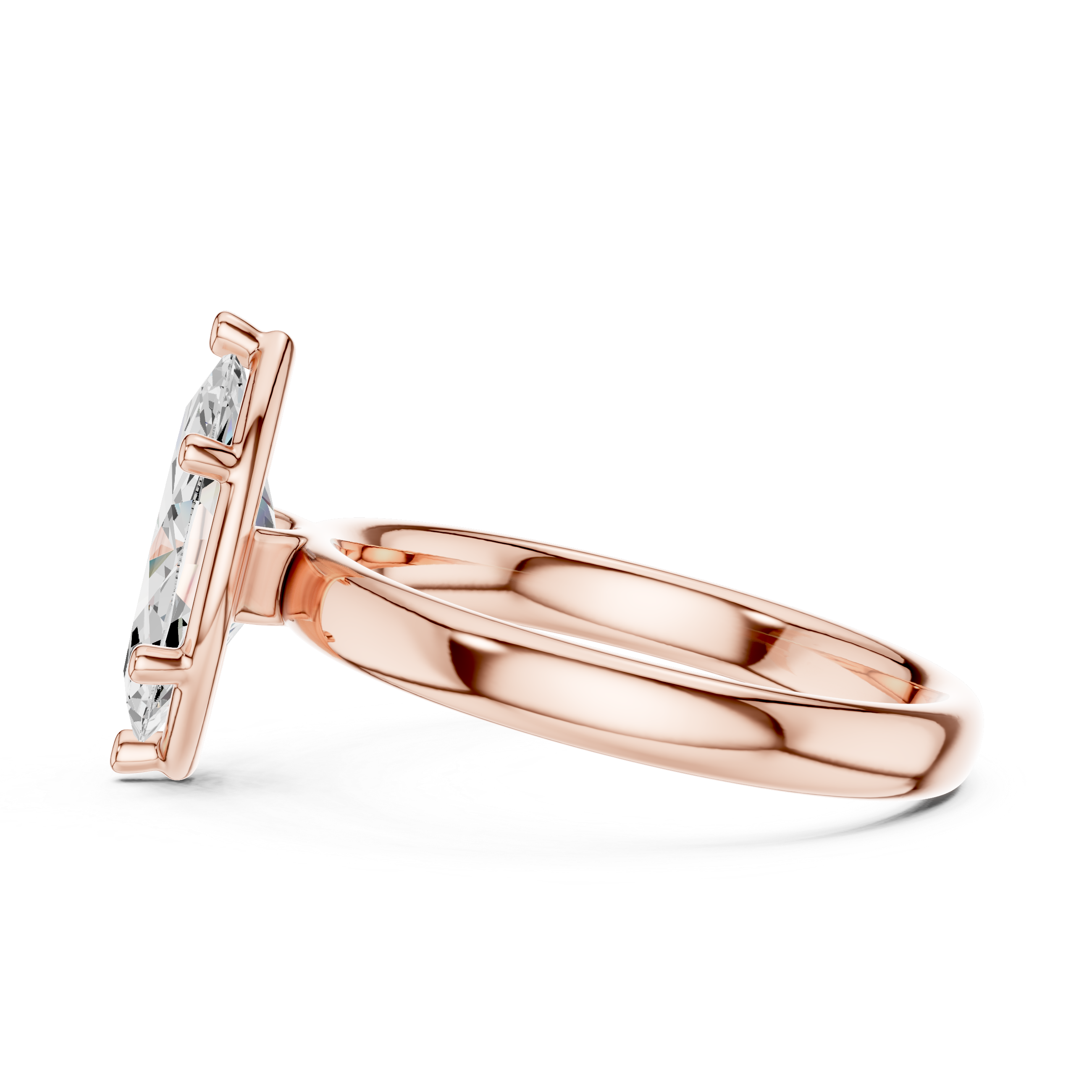Marquise Cut Solitaire Lab-Grown Diamond Ring | Rose Gold | IGI Certified | Kiashaa Jewellery
