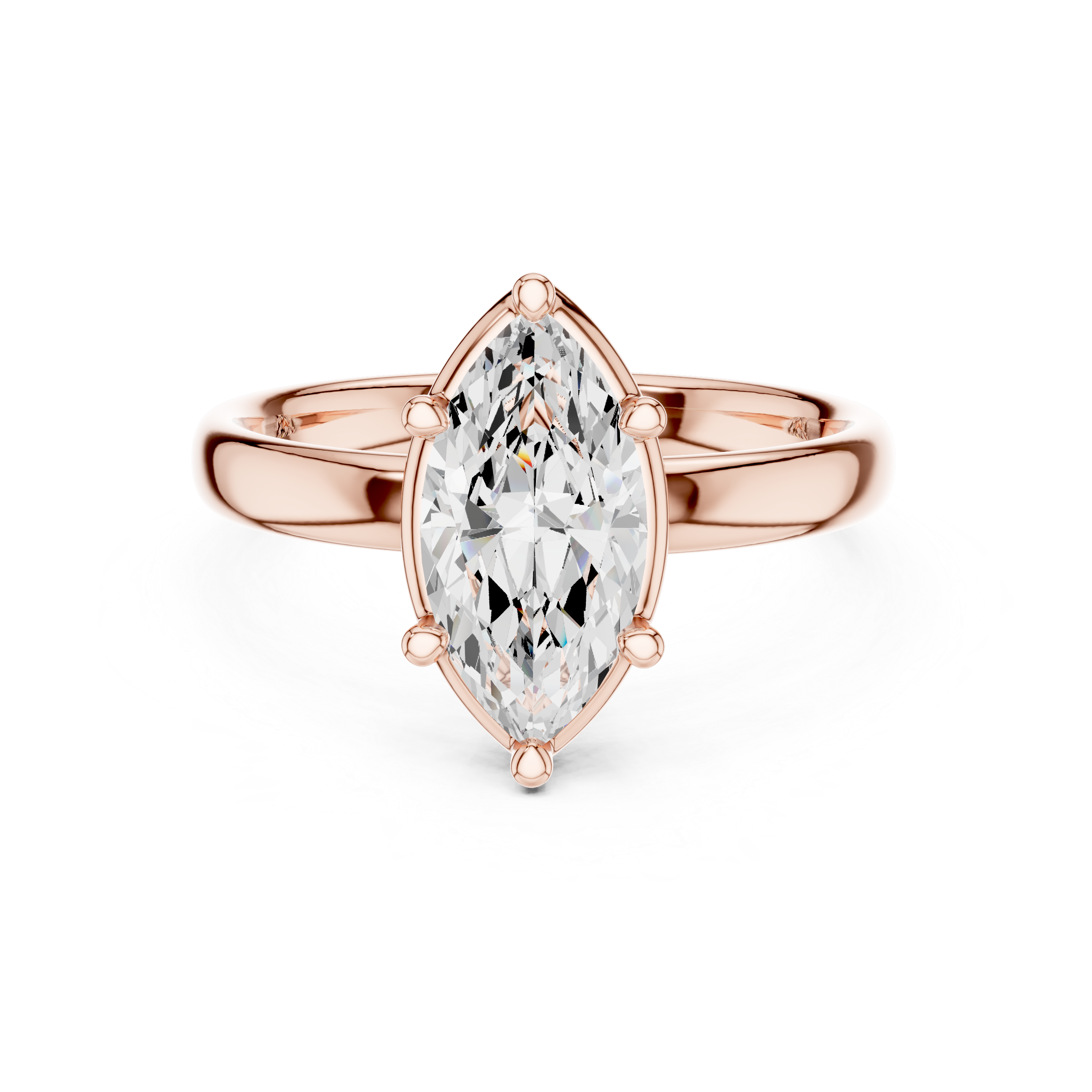 Marquise Cut Solitaire Lab-Grown Diamond Ring | Rose Gold | IGI Certified | Kiashaa Jewellery