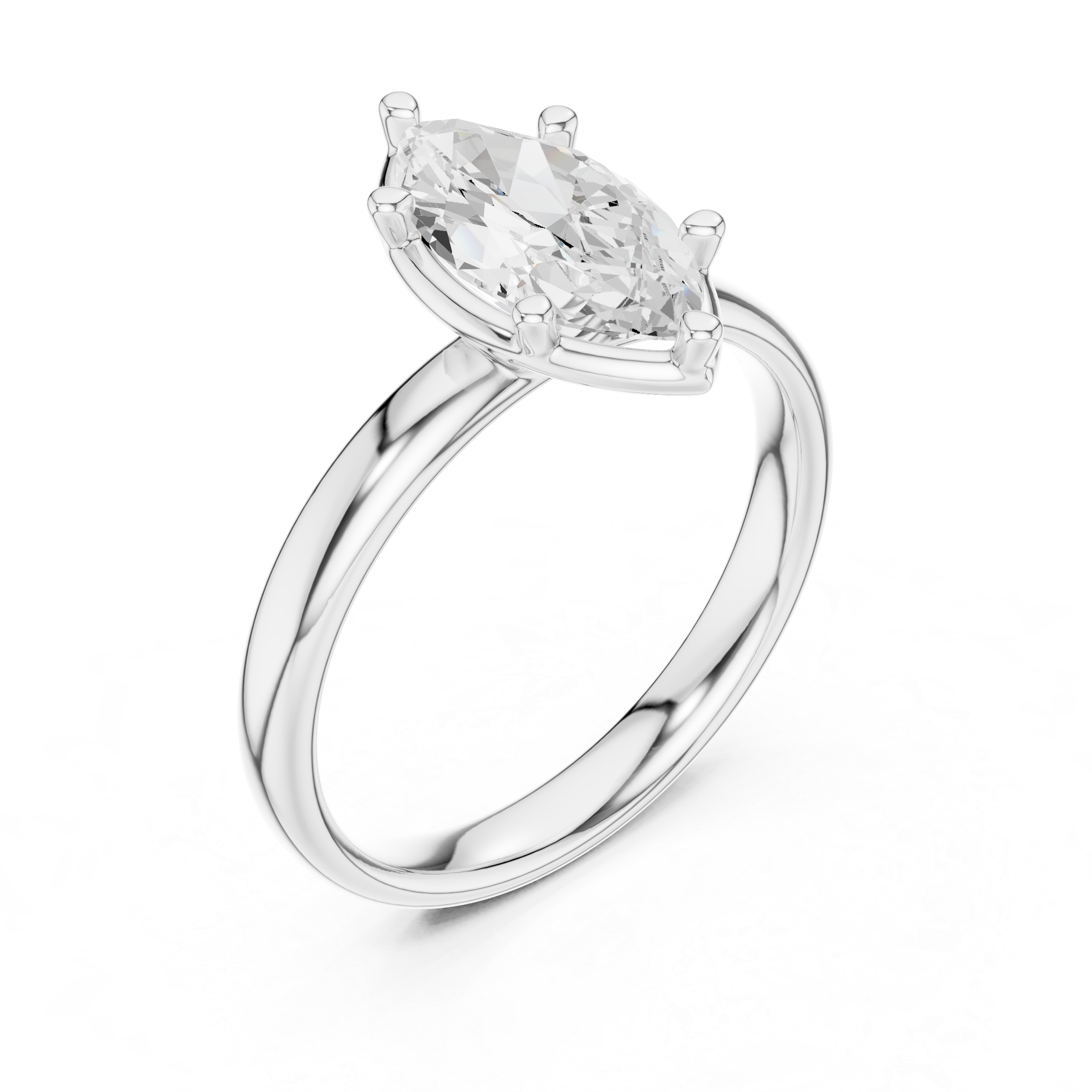 Marquise Cut Solitaire Lab-Grown Diamond Ring | Rose Gold | IGI Certified | Kiashaa Jewellery