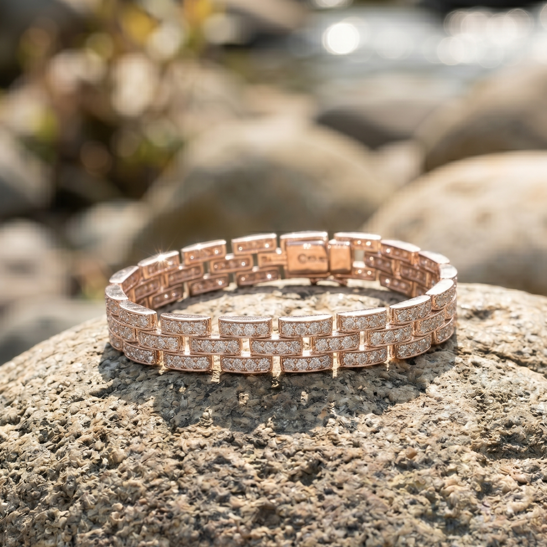 5.51 CTW Round Diamond Wide-Link Men’s Bracelet