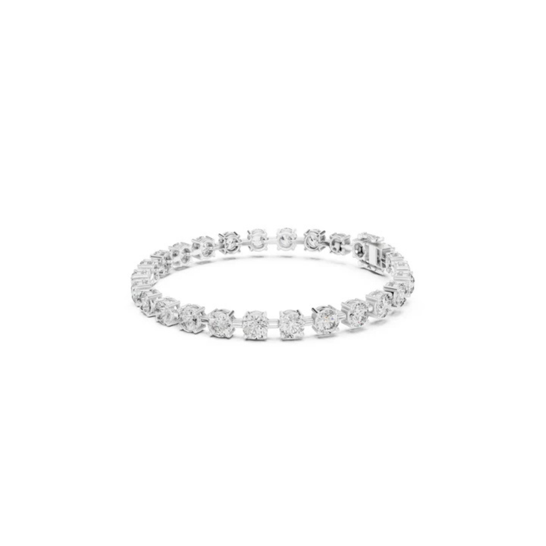 Elegant round diamond tennis bracelet with 21 matched stones for bridal gifting by Kiashaa Jewellery