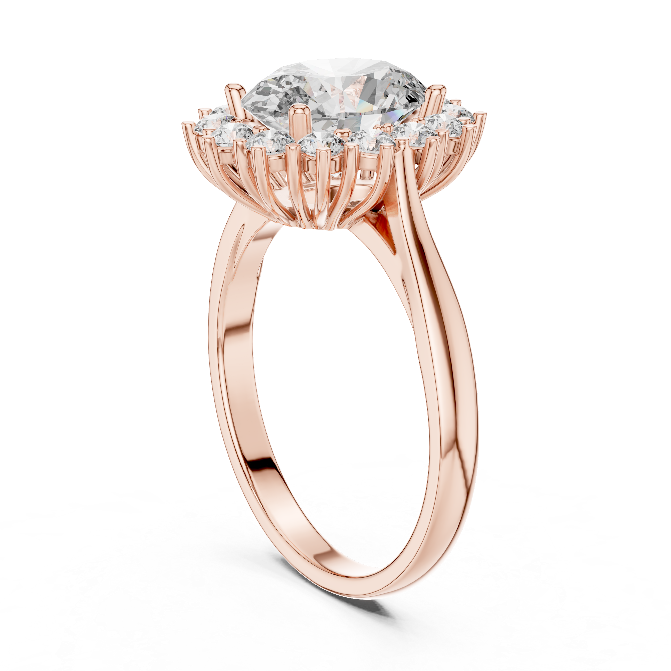 IGI Certified Lab-Grown Diamond Halo Engagement Ring | 14K  18K Gold | Kiashaa Jewellery