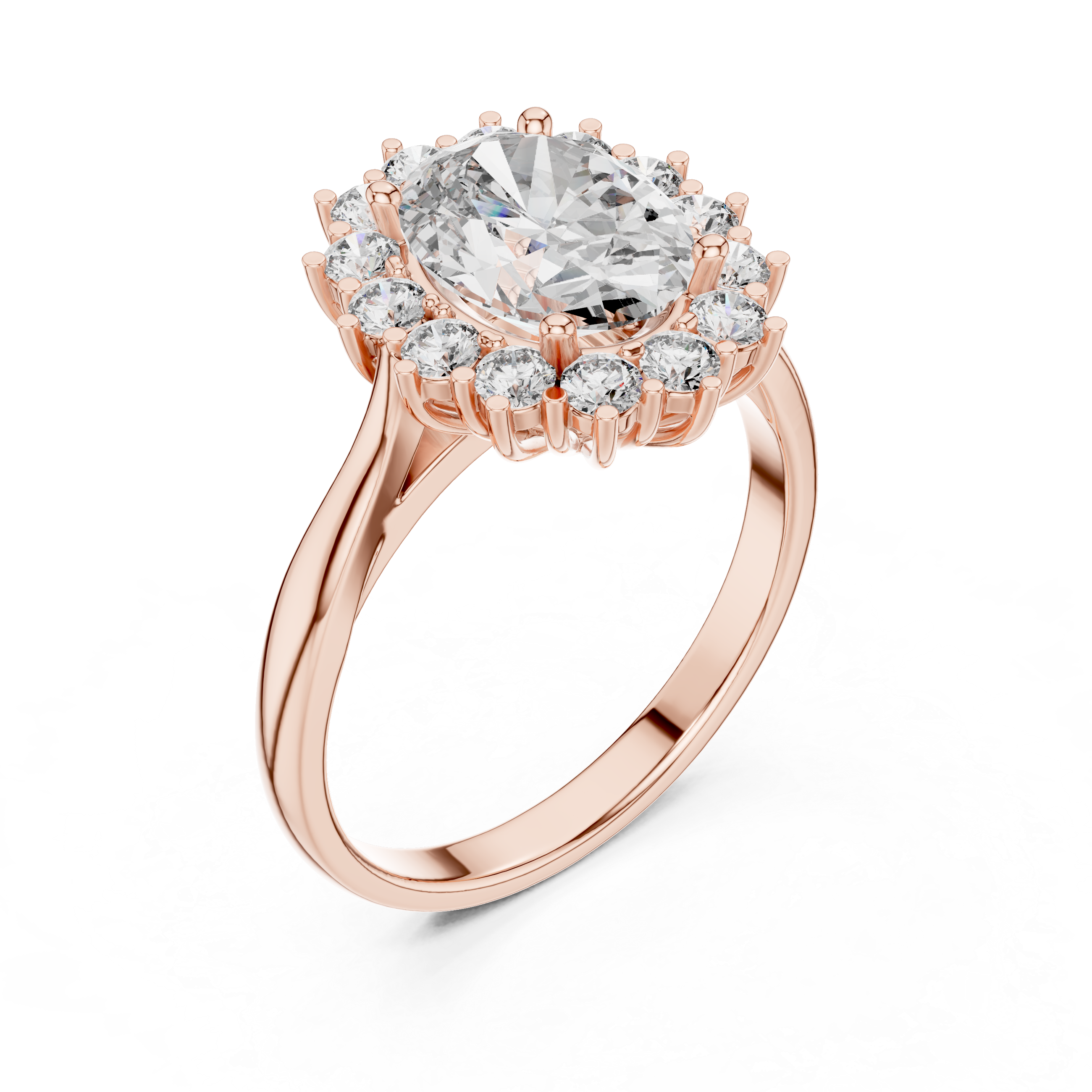 IGI Certified Lab-Grown Diamond Halo Engagement Ring | 14K  18K Gold | Kiashaa Jewellery
