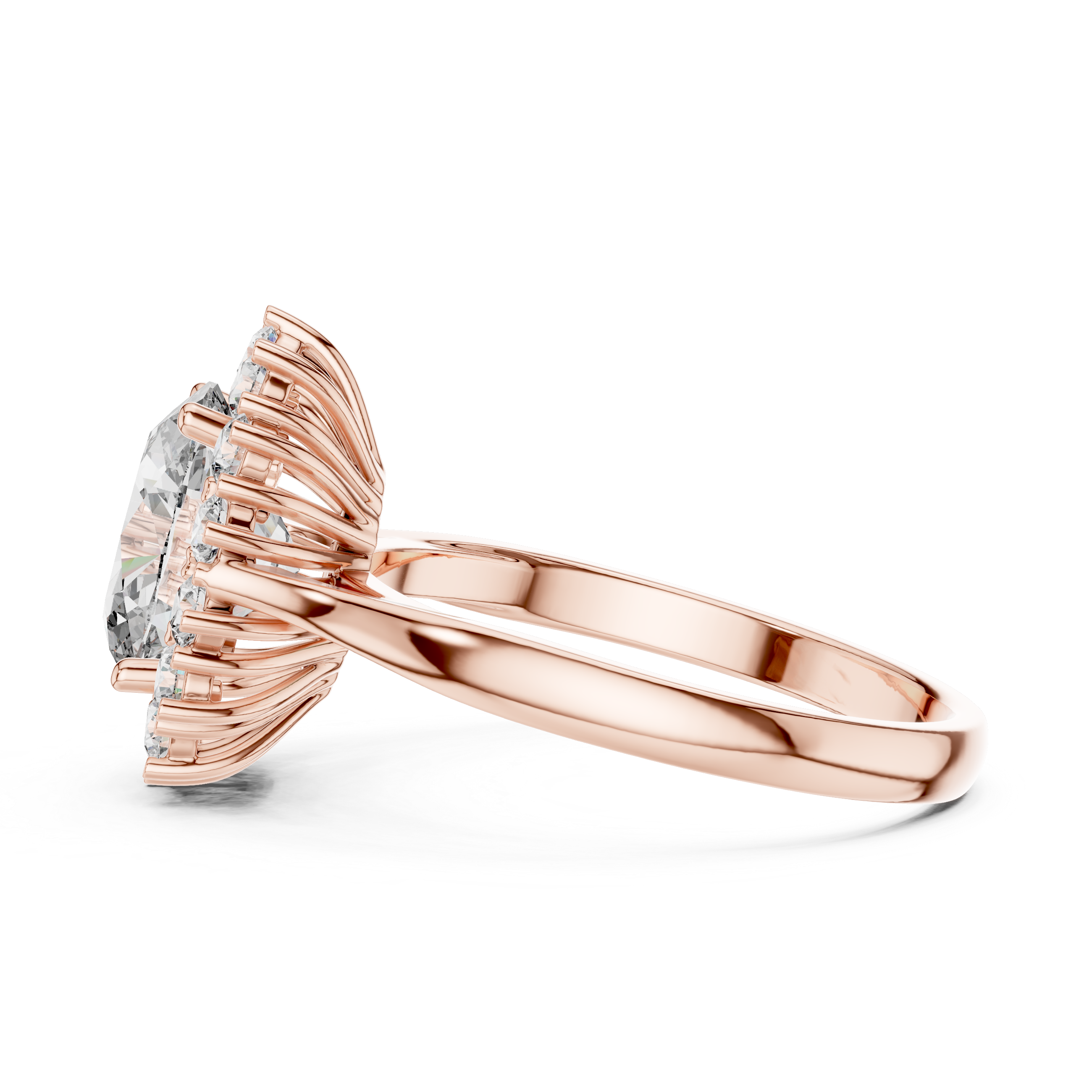 IGI Certified Lab-Grown Diamond Halo Engagement Ring | 14K  18K Gold | Kiashaa Jewellery