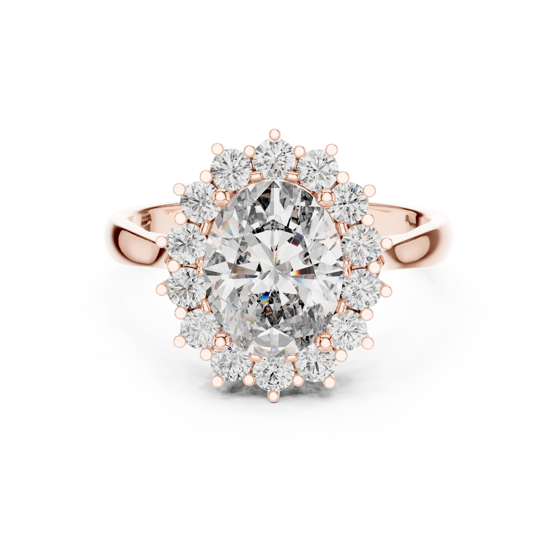 IGI Certified Lab-Grown Diamond Halo Engagement Ring | 14K  18K Gold | Kiashaa Jewellery