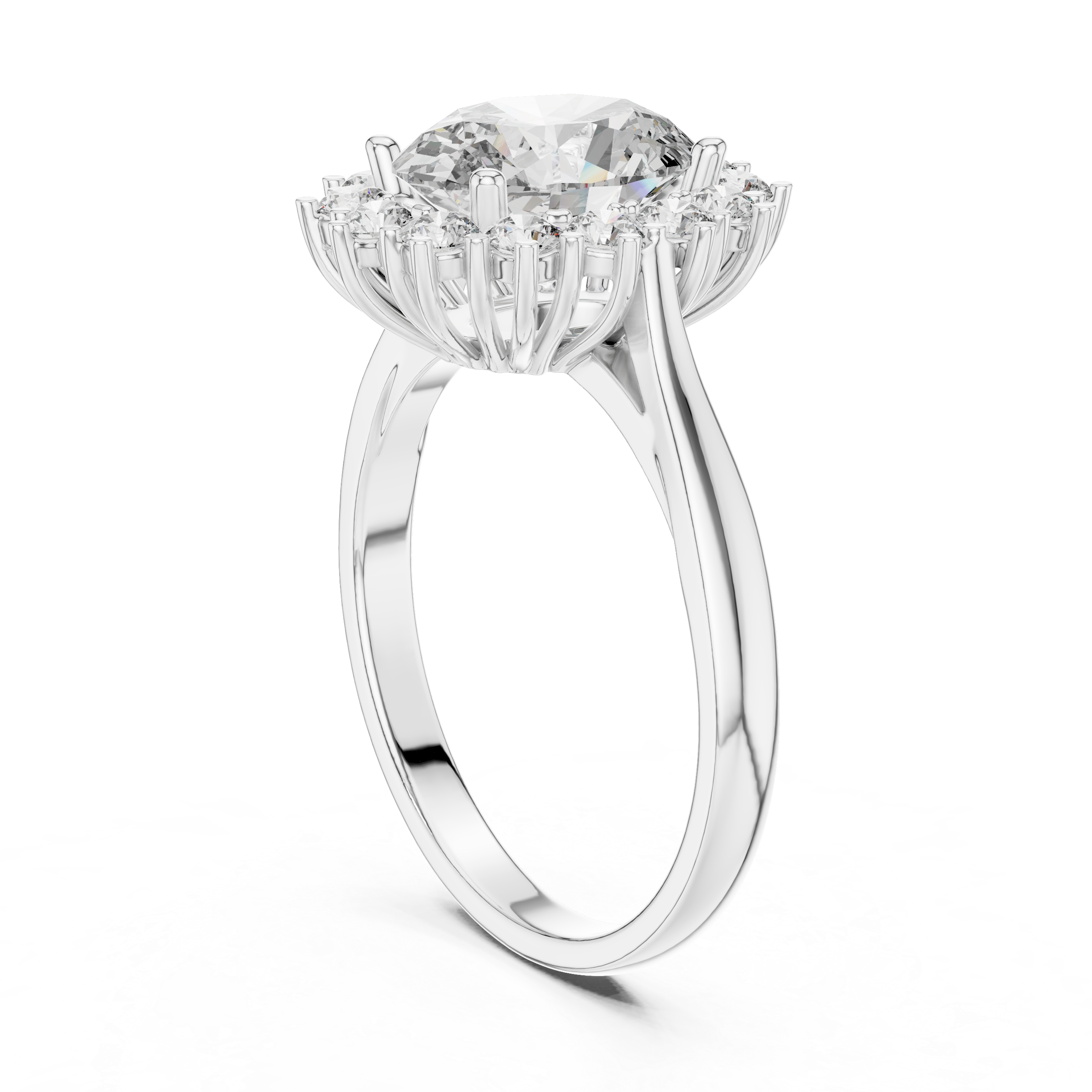 IGI Certified Lab-Grown Diamond Halo Engagement Ring | 14K  18K Gold | Kiashaa Jewellery