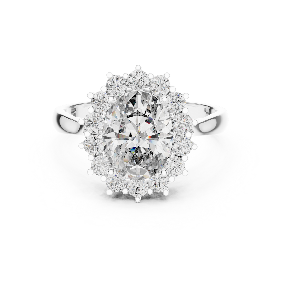 IGI Certified Lab-Grown Diamond Halo Engagement Ring | 14K  18K Gold | Kiashaa Jewellery