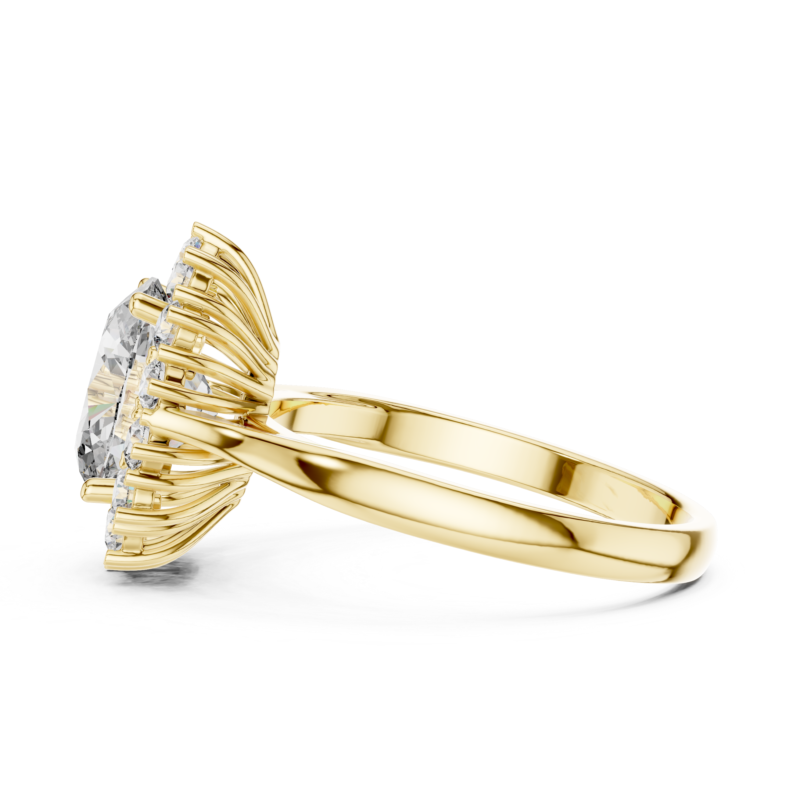 IGI Certified Lab-Grown Diamond Halo Engagement Ring | 14K  18K Gold | Kiashaa Jewellery