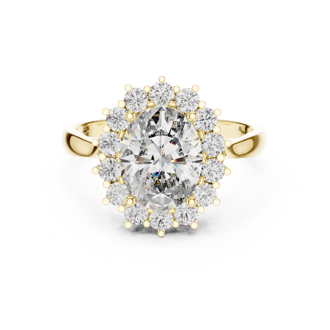 IGI Certified Lab-Grown Diamond Halo Engagement Ring | 14K  18K Gold | Kiashaa Jewellery