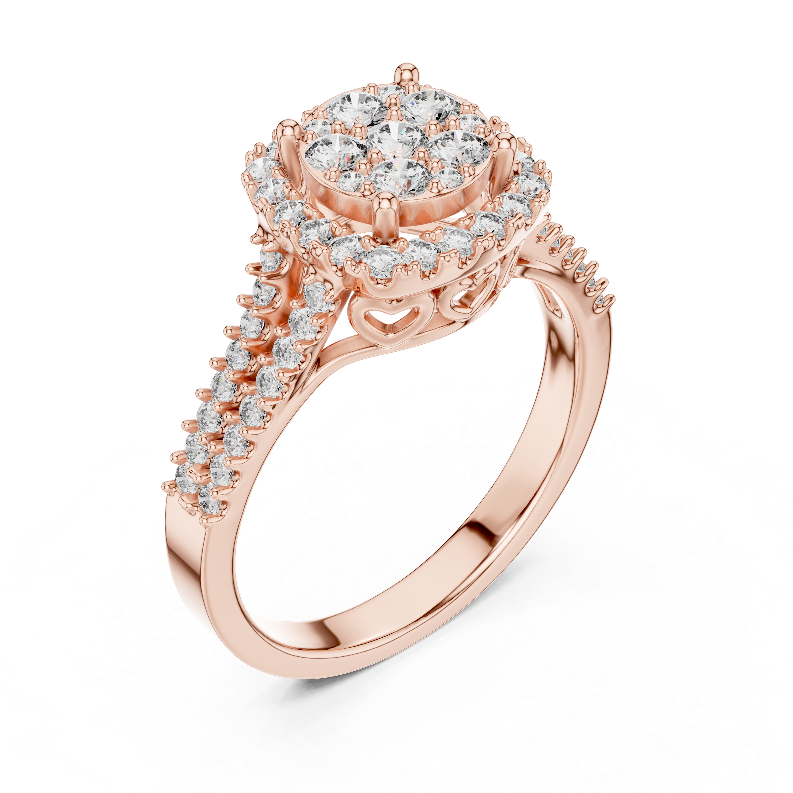 IGI Certified Lab-Grown Diamond Designer Halo Engagement Ring | 14K & 18K Gold | Kiashaa Jewellery