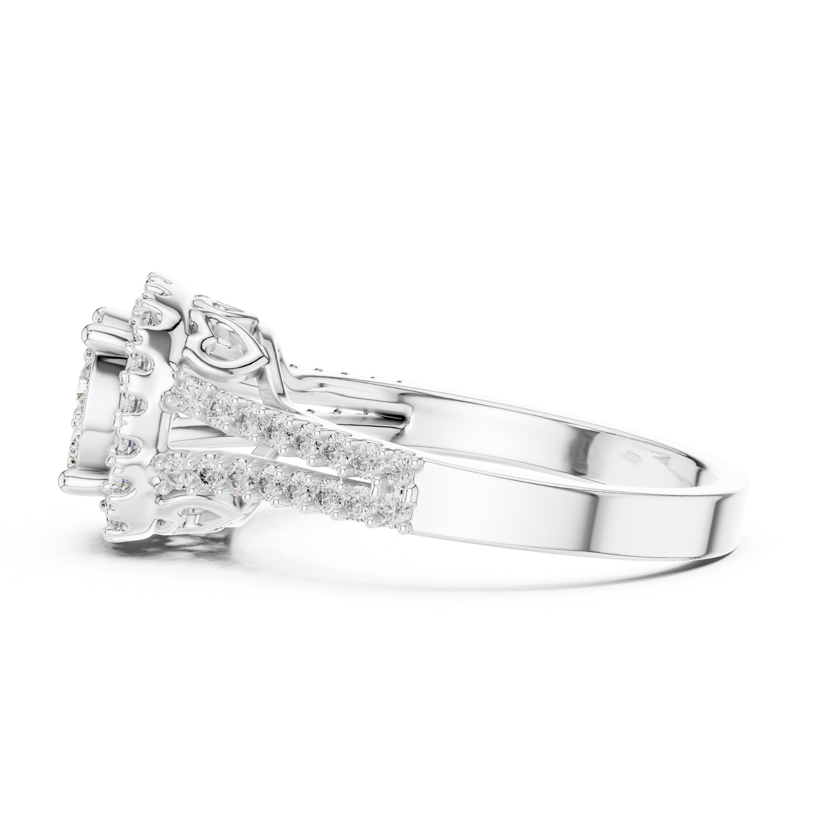 IGI Certified Lab-Grown Diamond Designer Halo Engagement Ring | 14K & 18K Gold | Kiashaa Jewellery