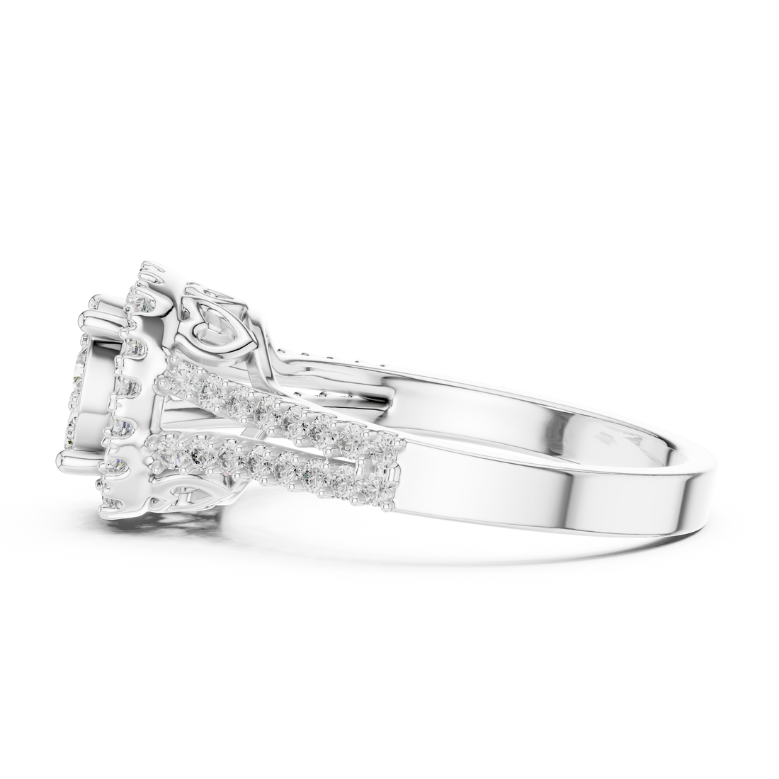 IGI Certified Lab-Grown Diamond Designer Halo Engagement Ring | 14K & 18K Gold | Kiashaa Jewellery
