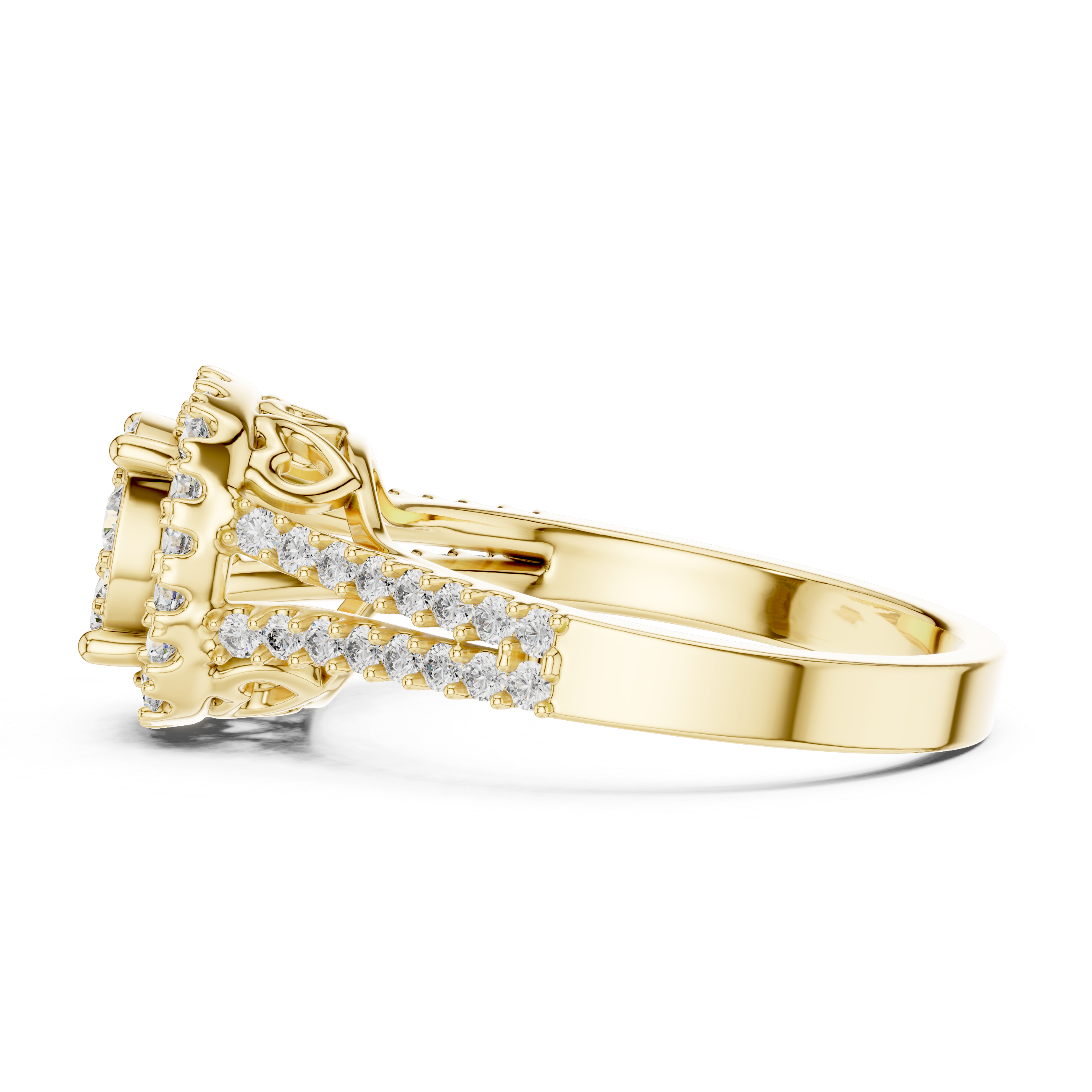 IGI Certified Lab-Grown Diamond Designer Halo Engagement Ring | 14K & 18K Gold | Kiashaa Jewellery