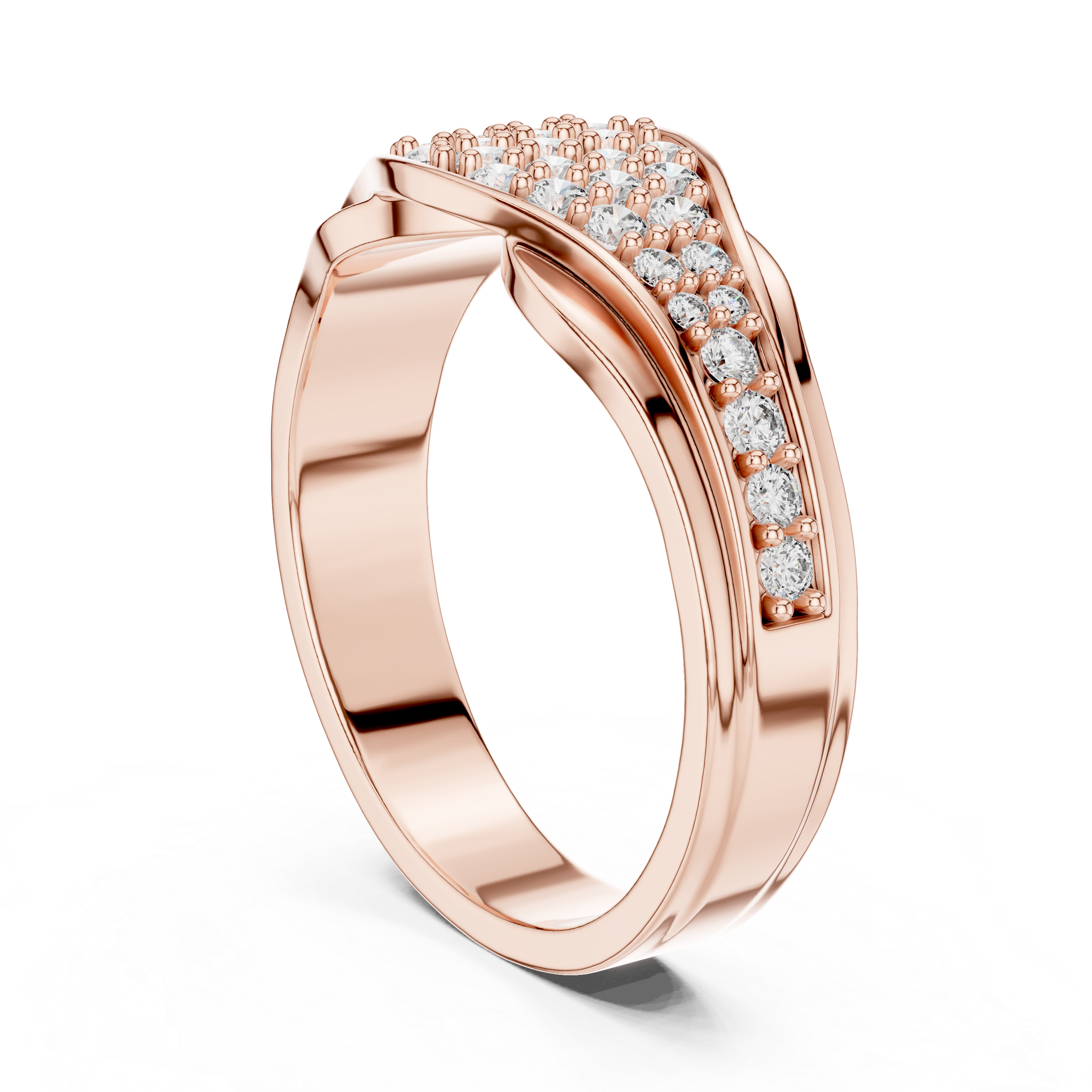 IGI Certified Lab-Grown Diamond Designer Rose Gold Ring | 14K & 18K Gold | Kiashaa Jewellery