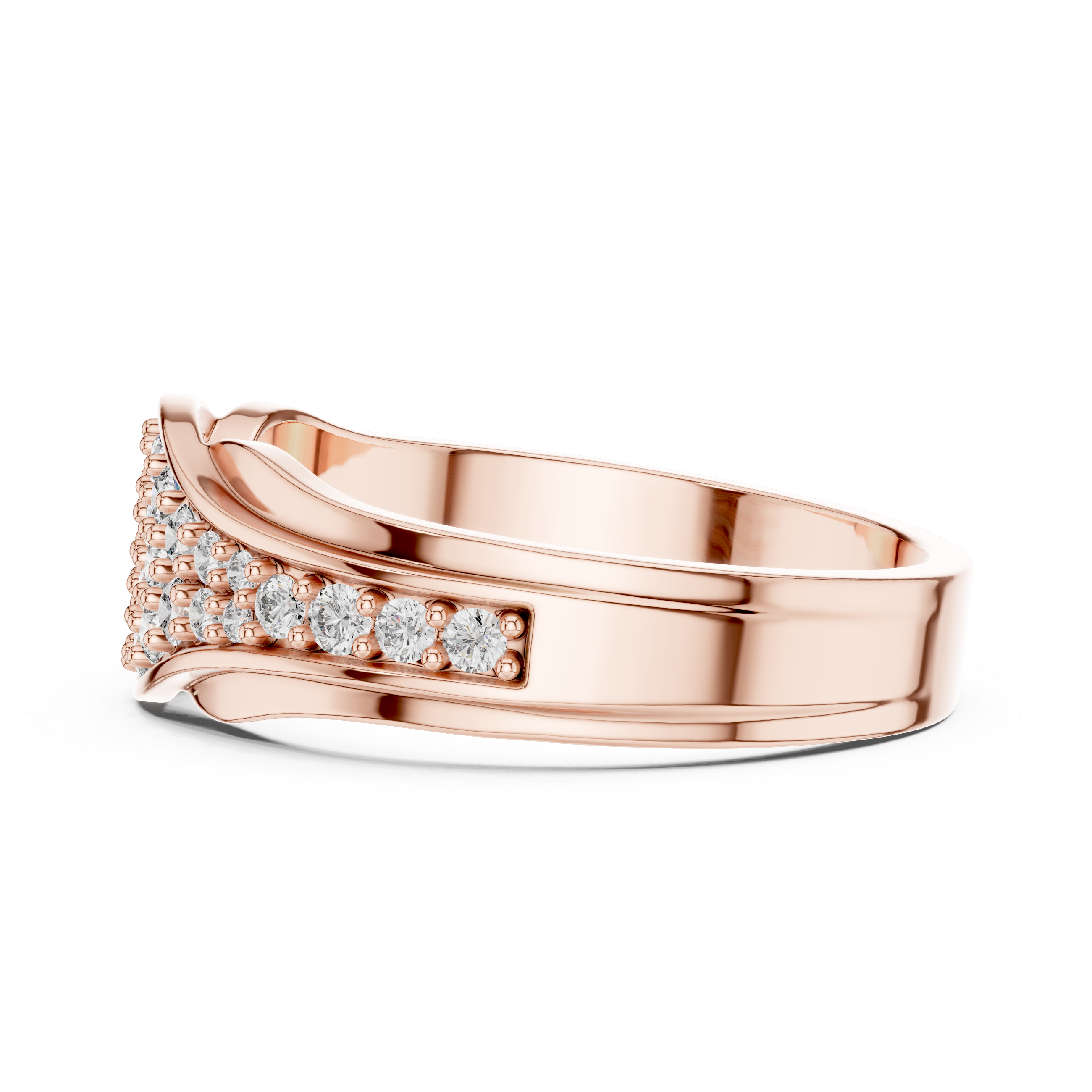 IGI Certified Lab-Grown Diamond Designer Rose Gold Ring | 14K & 18K Gold | Kiashaa Jewellery
