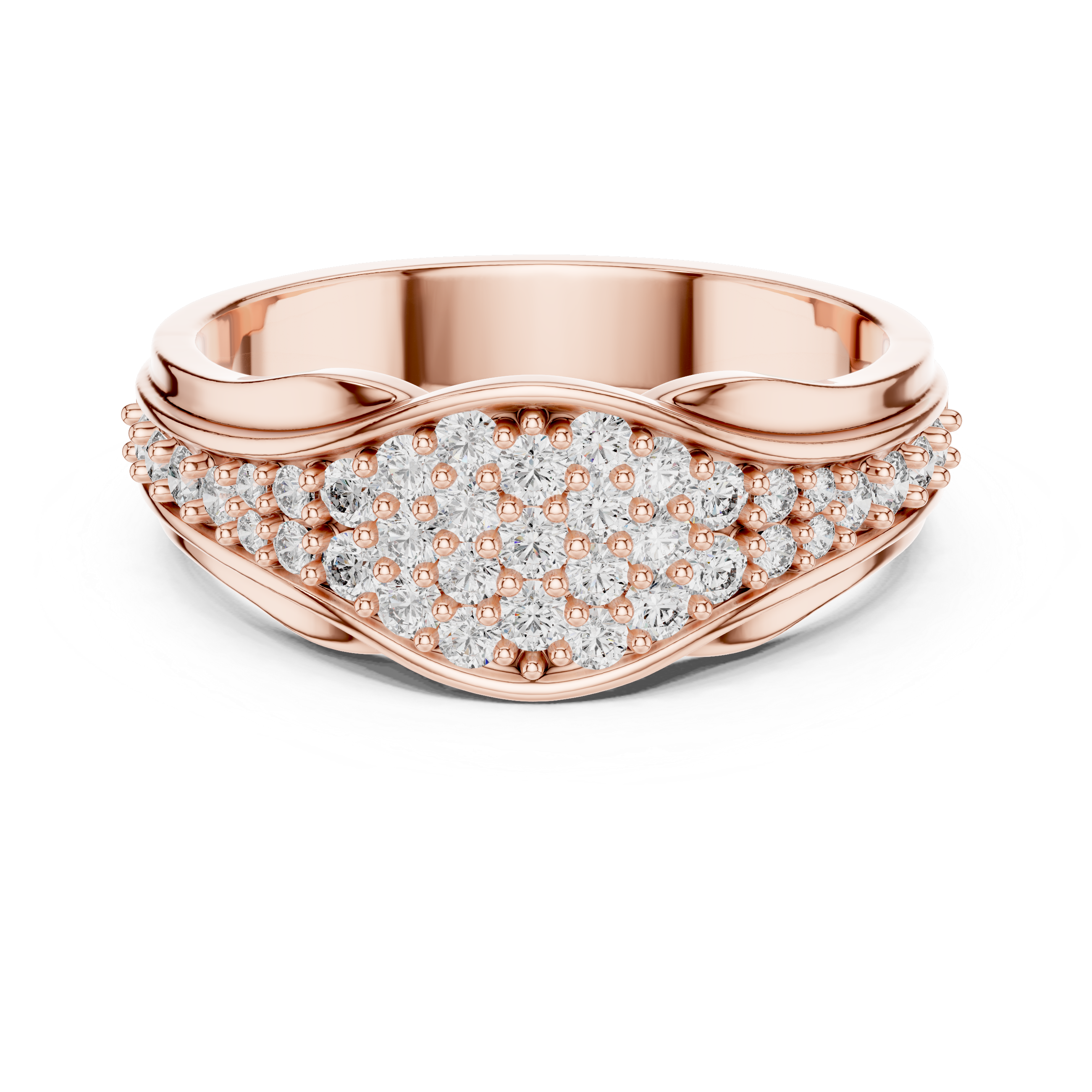 IGI Certified Lab-Grown Diamond Designer Rose Gold Ring | 14K & 18K Gold | Kiashaa Jewellery