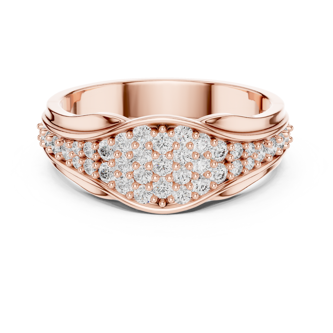 IGI Certified Lab-Grown Diamond Designer Rose Gold Ring | 14K & 18K Gold | Kiashaa Jewellery