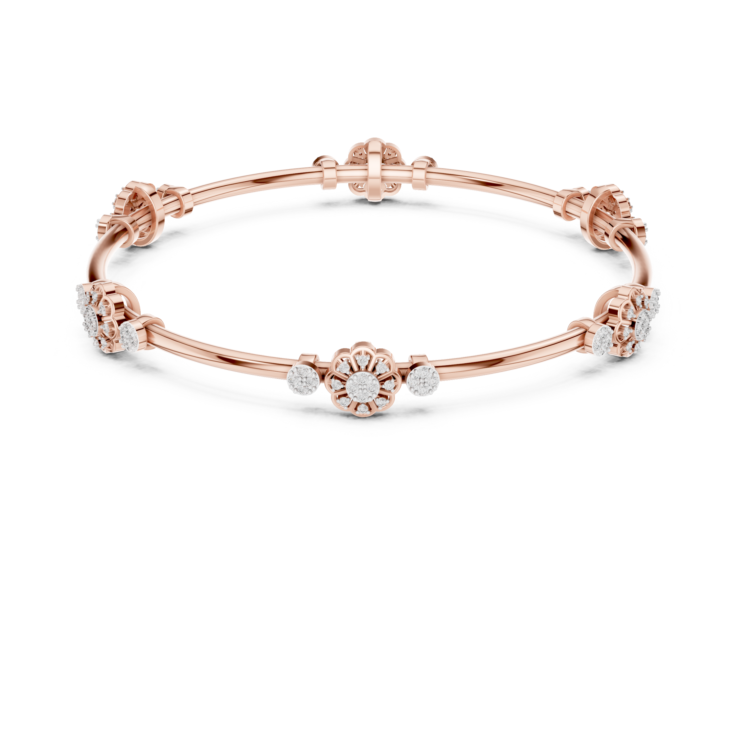 Floral Diamond Bracelet | 14K & 18K Gold | IGI Certified