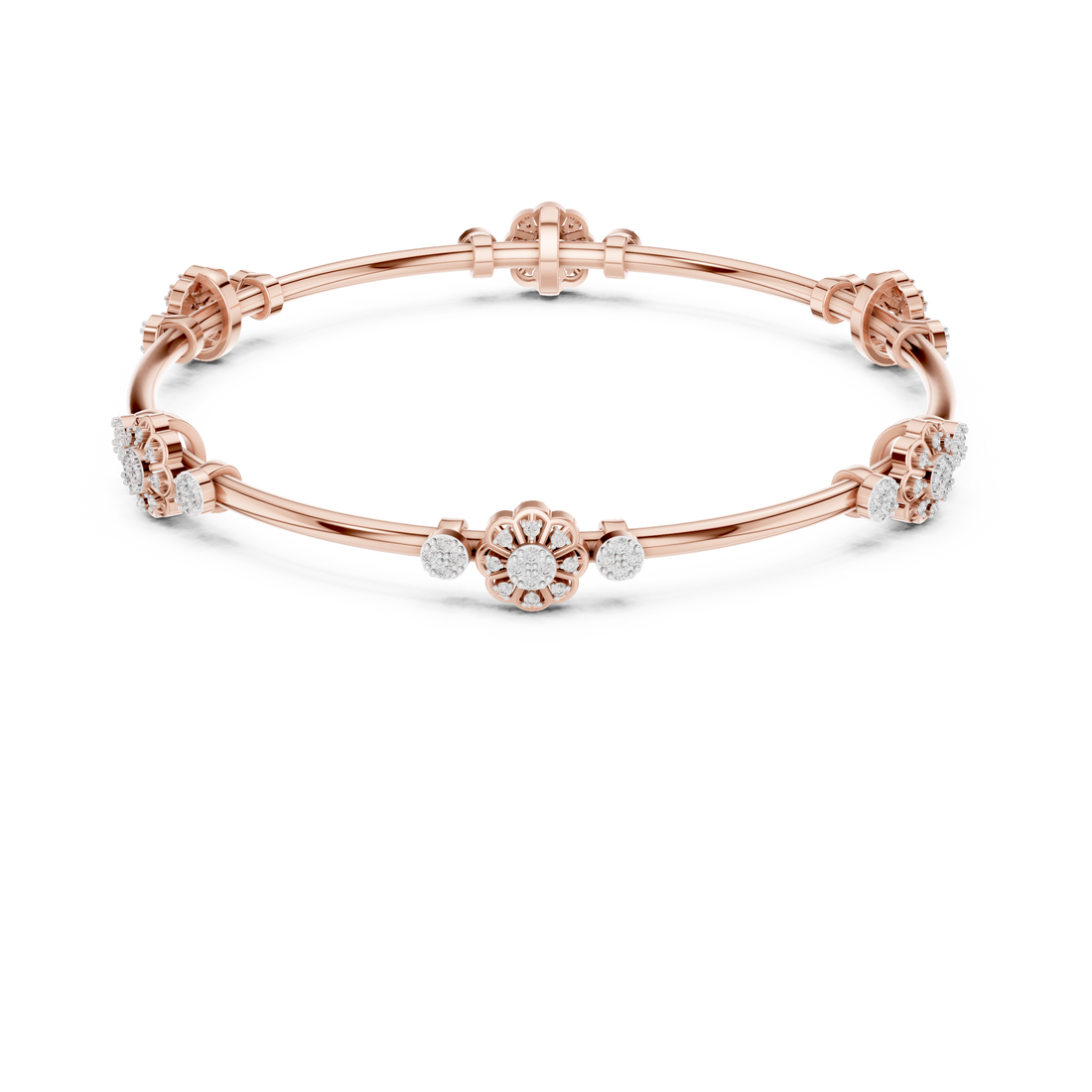 Floral Diamond Bracelet | 14K & 18K Gold | IGI Certified