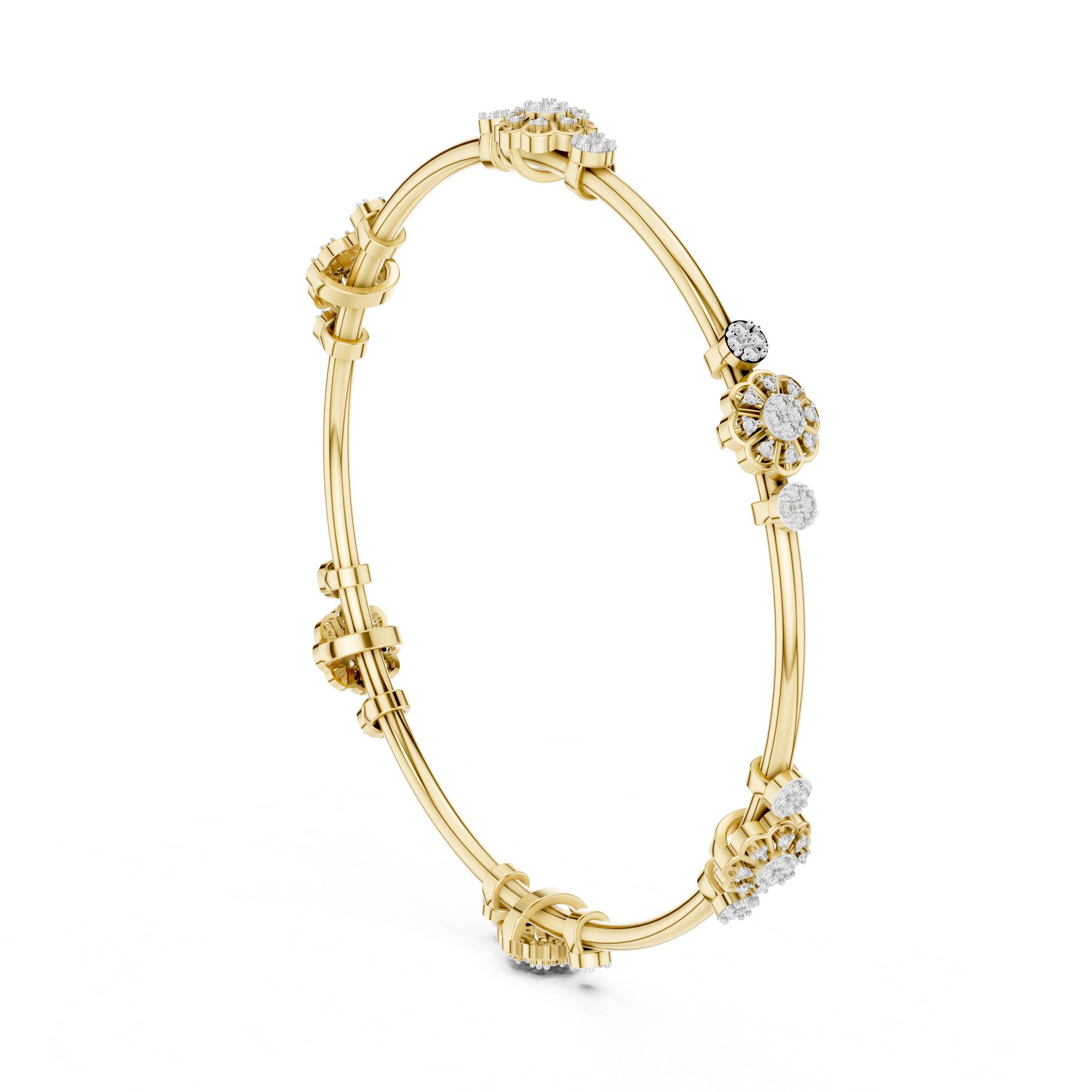Floral Diamond Bracelet | 14K & 18K Gold | IGI Certified
