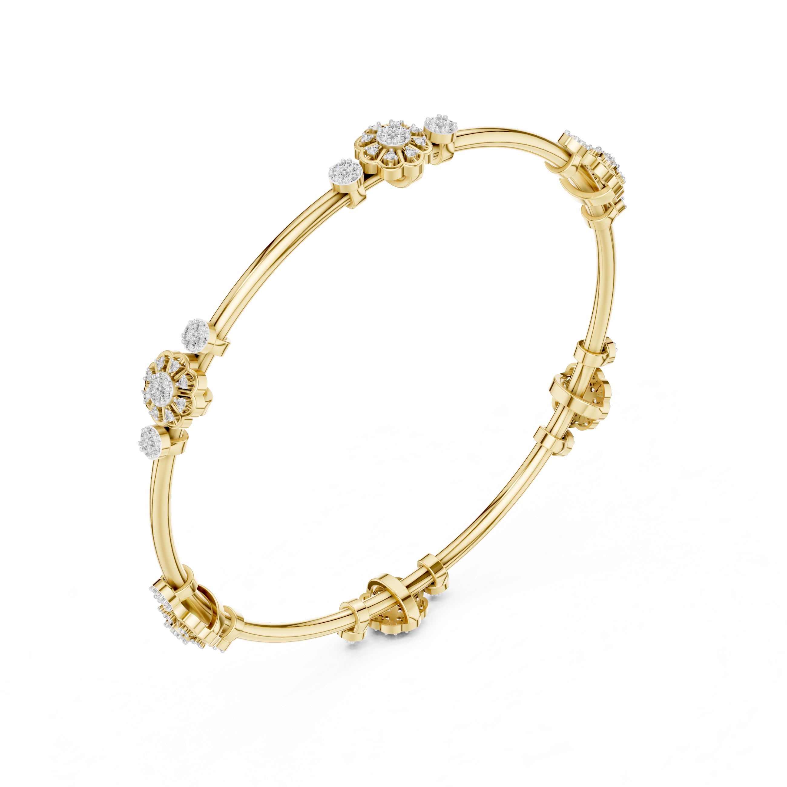 Floral Diamond Bracelet | 14K & 18K Gold | IGI Certified