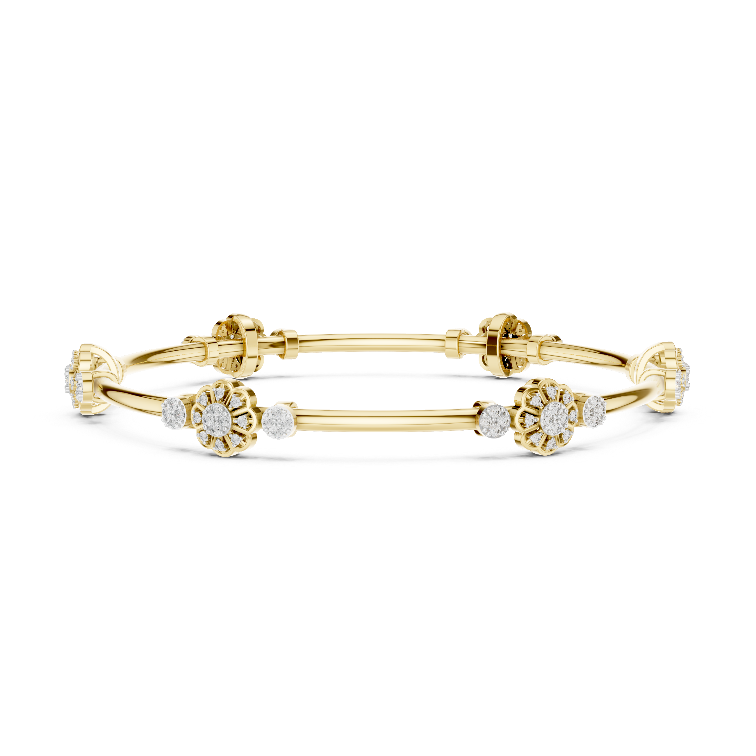 Floral Diamond Bracelet | 14K & 18K Gold | IGI Certified