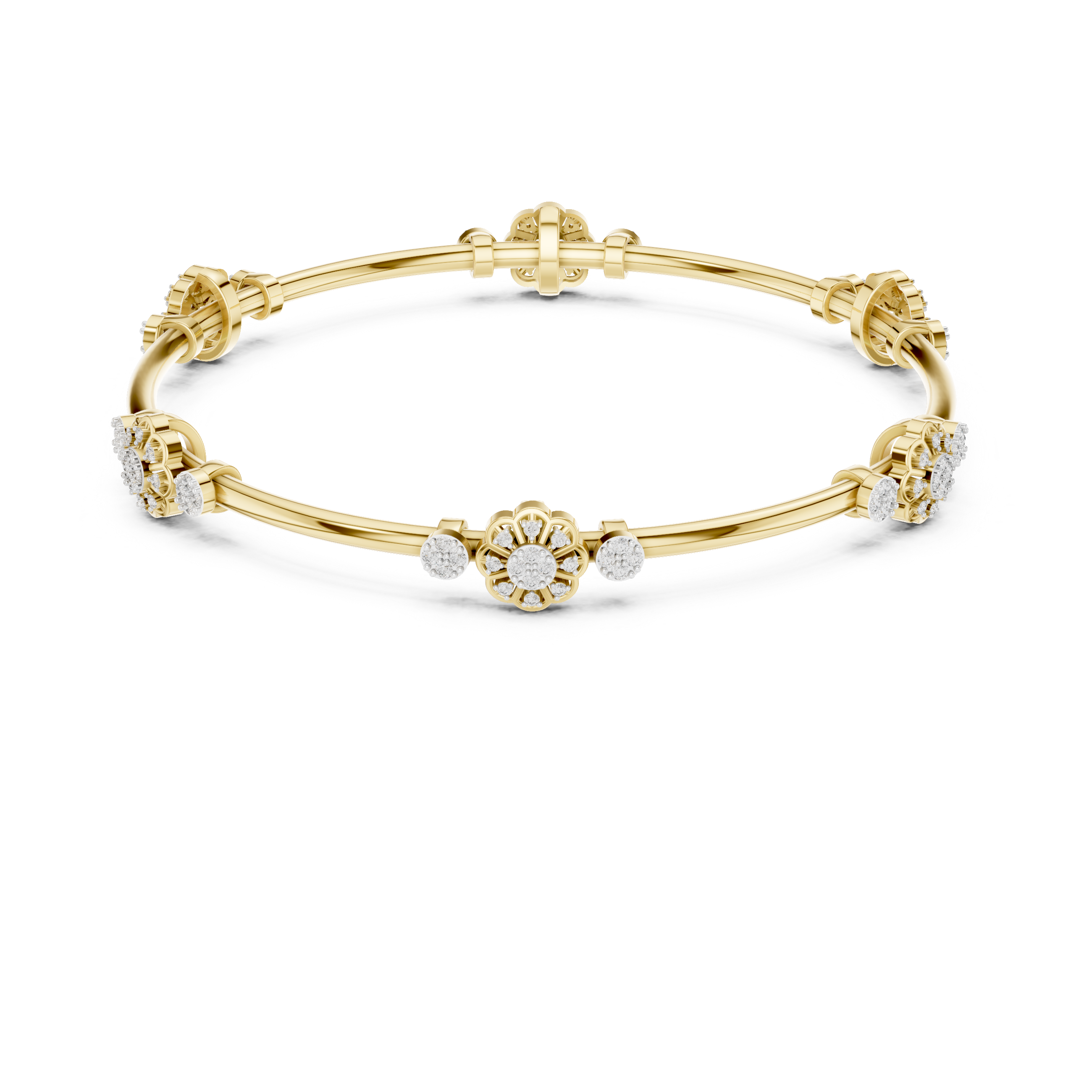 Floral Diamond Bracelet | 14K & 18K Gold | IGI Certified