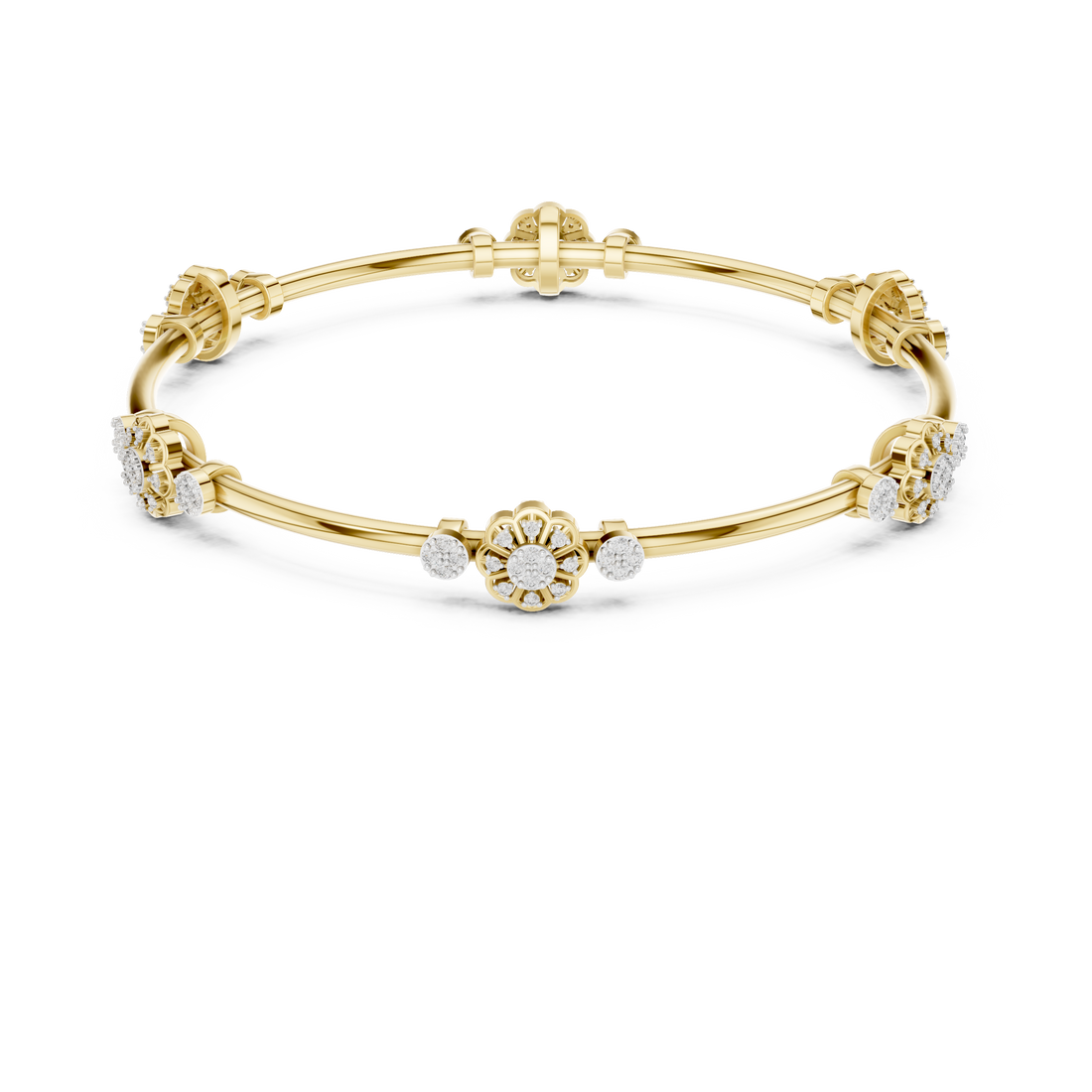 Floral Diamond Bracelet | 14K & 18K Gold | IGI Certified