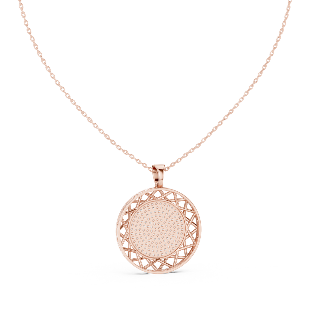 Geometric Openwork Diamond Pendant | 14K & 18K Gold | IGI Certified