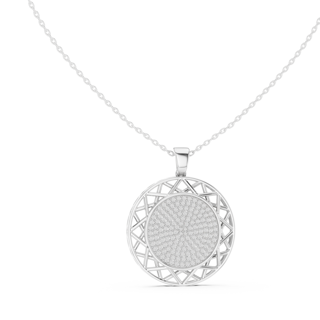 Geometric Openwork Diamond Pendant | 14K & 18K Gold | IGI Certified