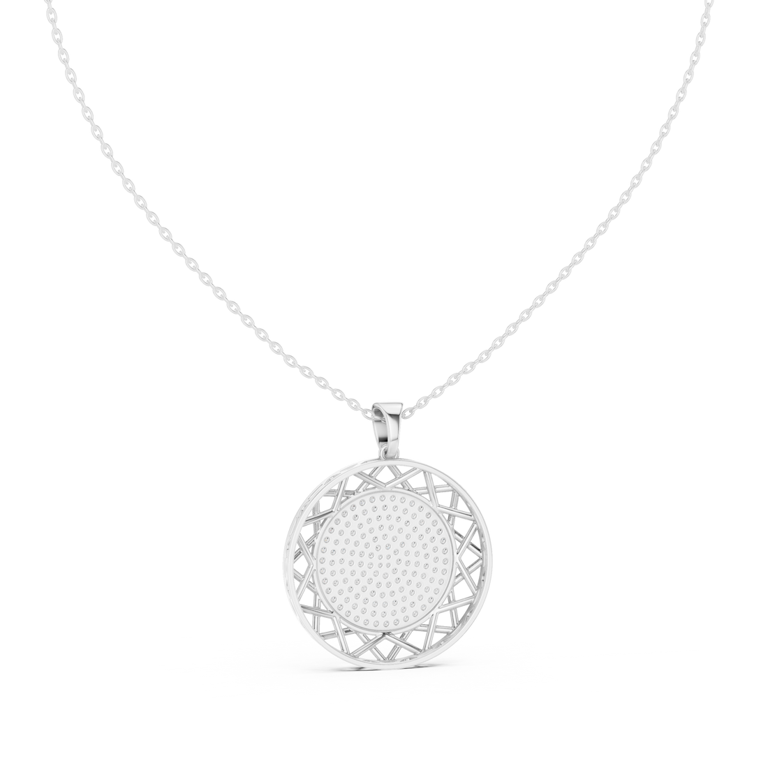 Geometric Openwork Diamond Pendant | 14K & 18K Gold | IGI Certified