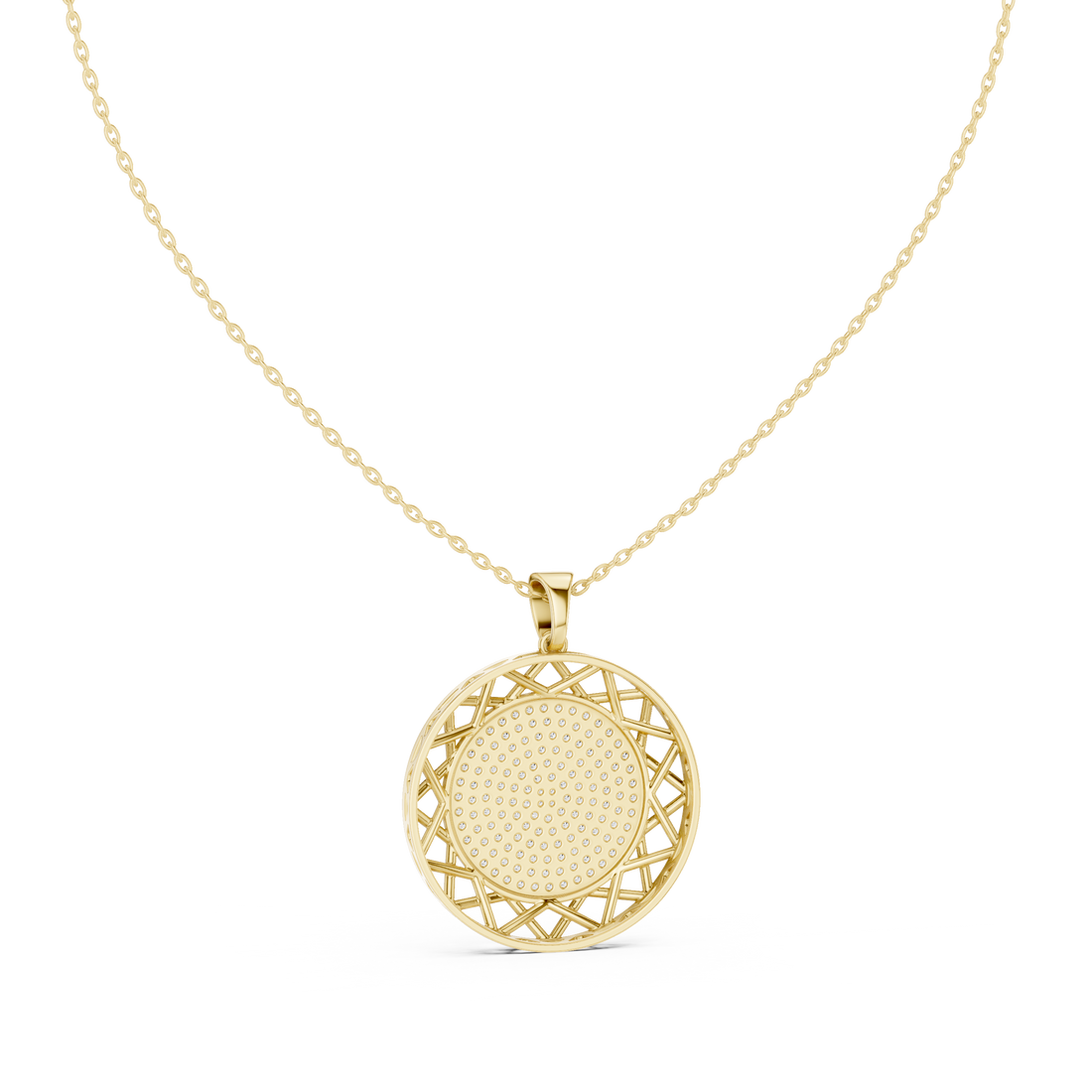 Geometric Openwork Diamond Pendant | 14K & 18K Gold | IGI Certified