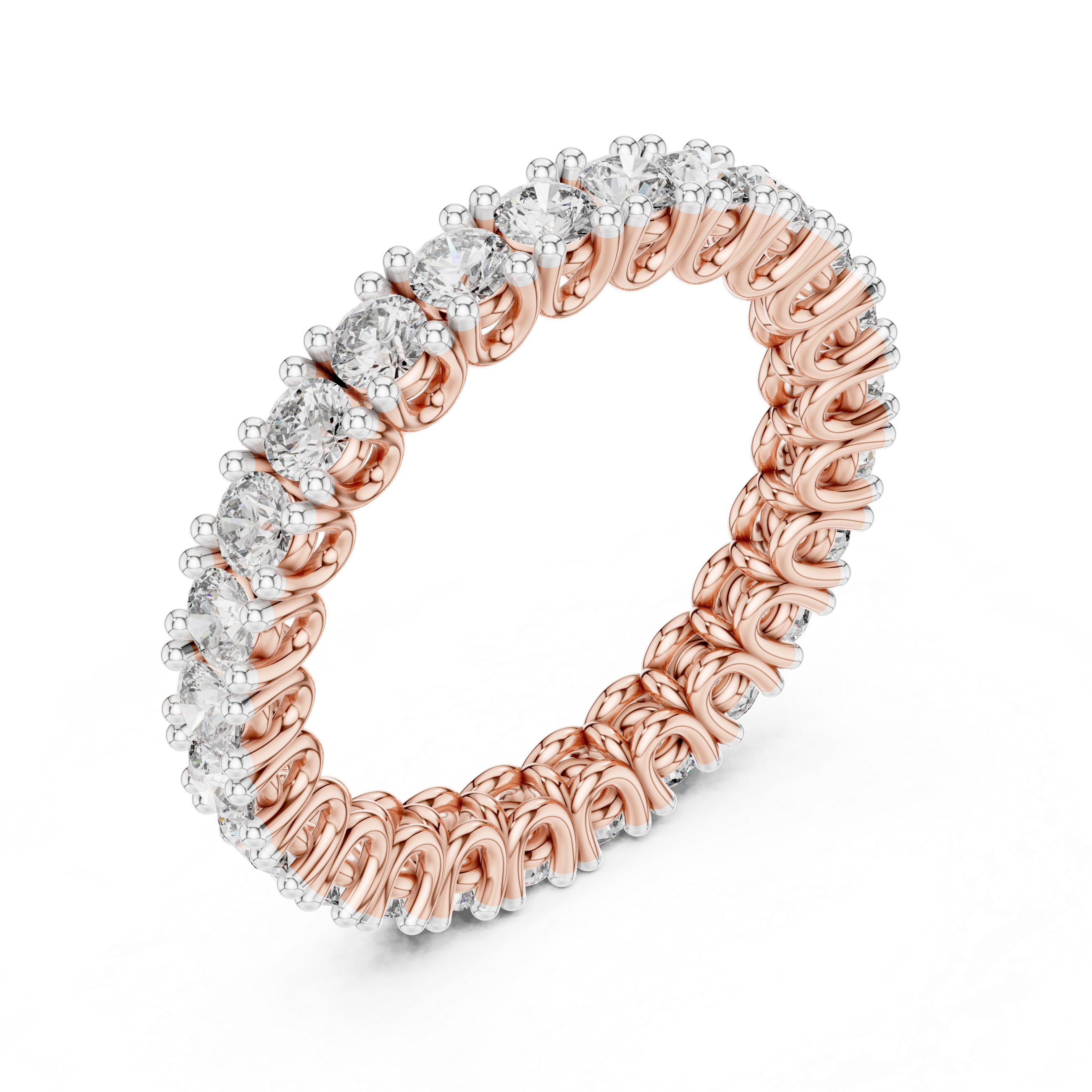 Round Cut Lab-Grown Diamond Eternity Band Ring | IGI Certified | Kiashaa Jewellery