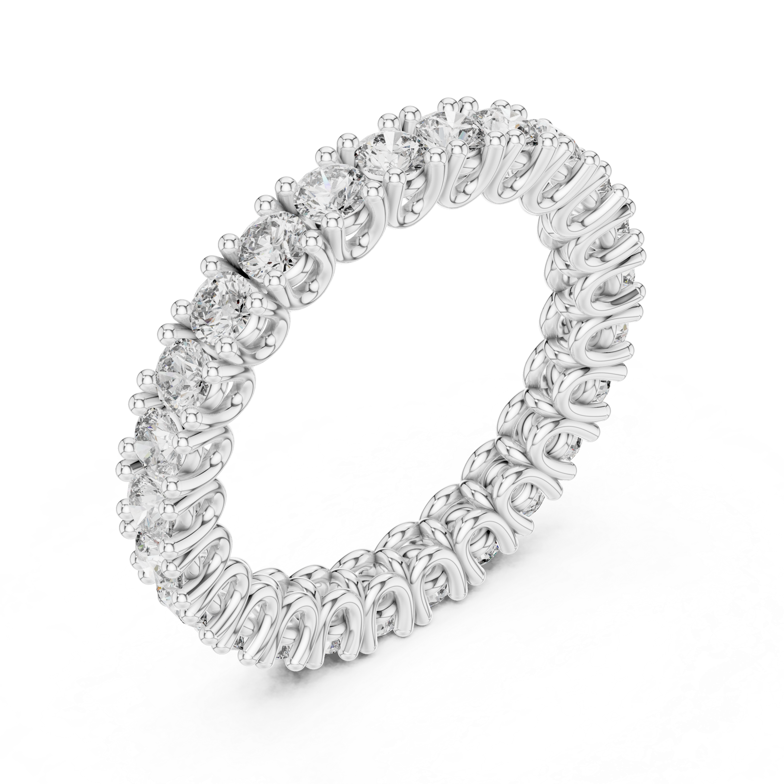 Round Cut Lab-Grown Diamond Eternity Band Ring | IGI Certified | Kiashaa Jewellery
