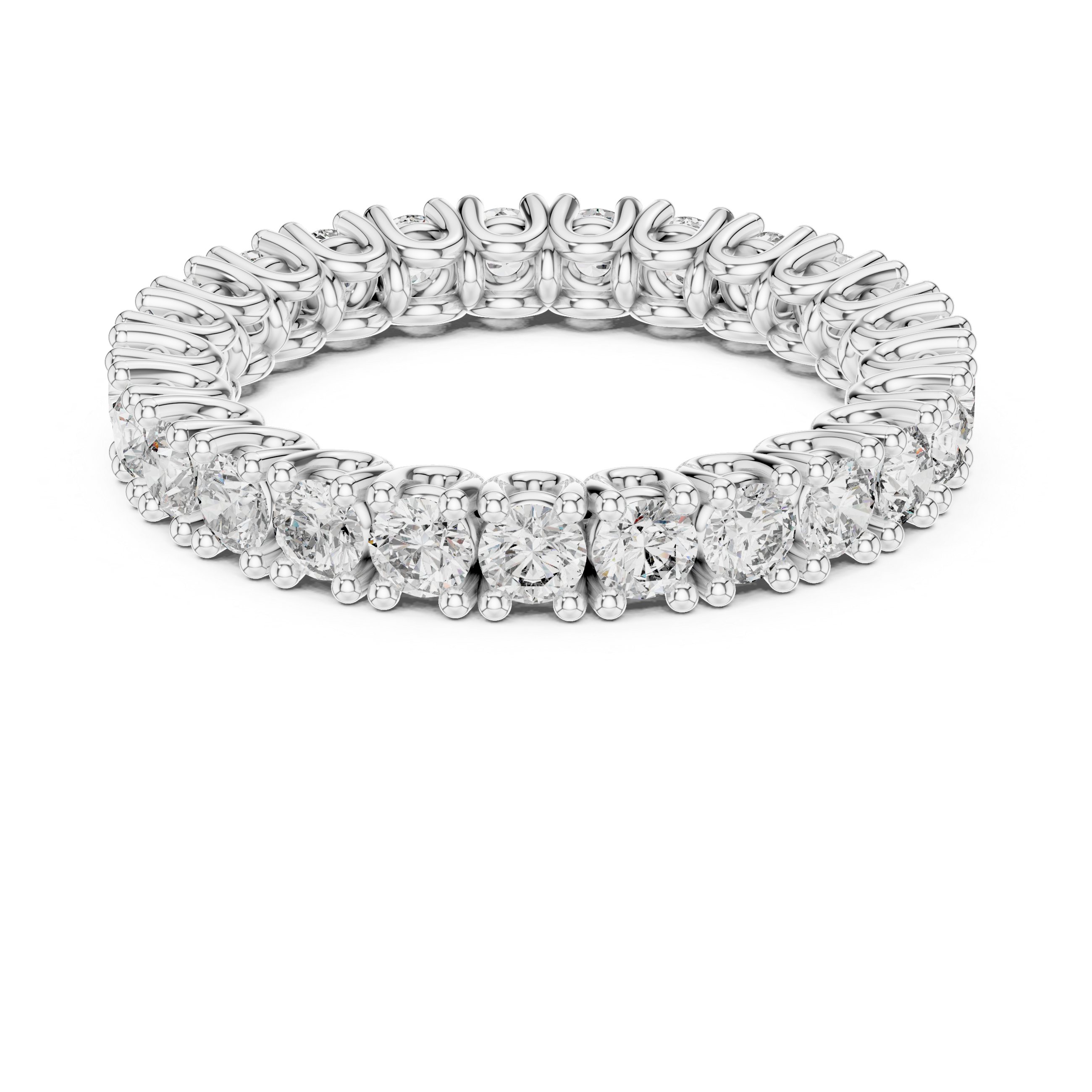 Round Cut Lab-Grown Diamond Eternity Band Ring | IGI Certified | Kiashaa Jewellery