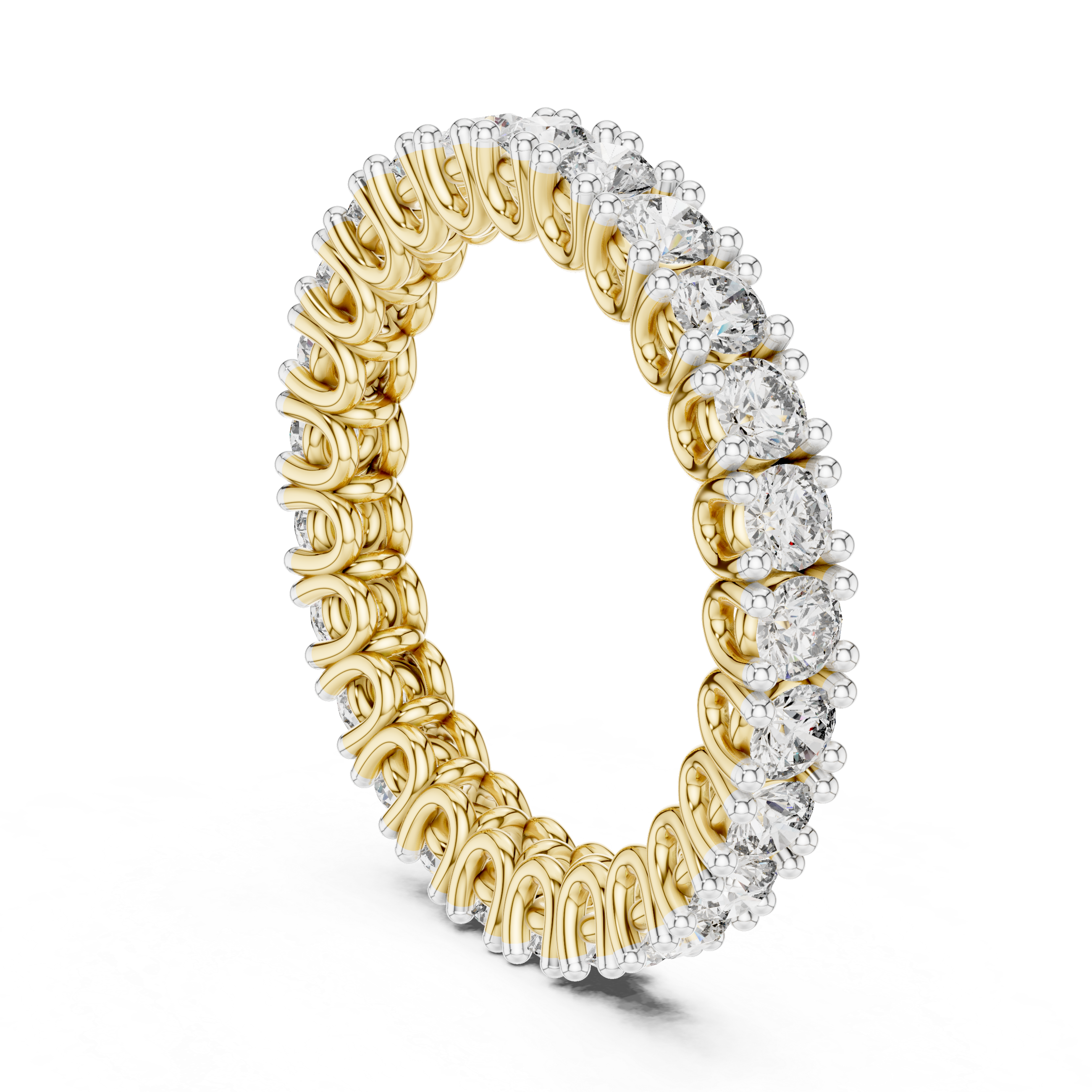 Round Cut Lab-Grown Diamond Eternity Band Ring | IGI Certified | Kiashaa Jewellery