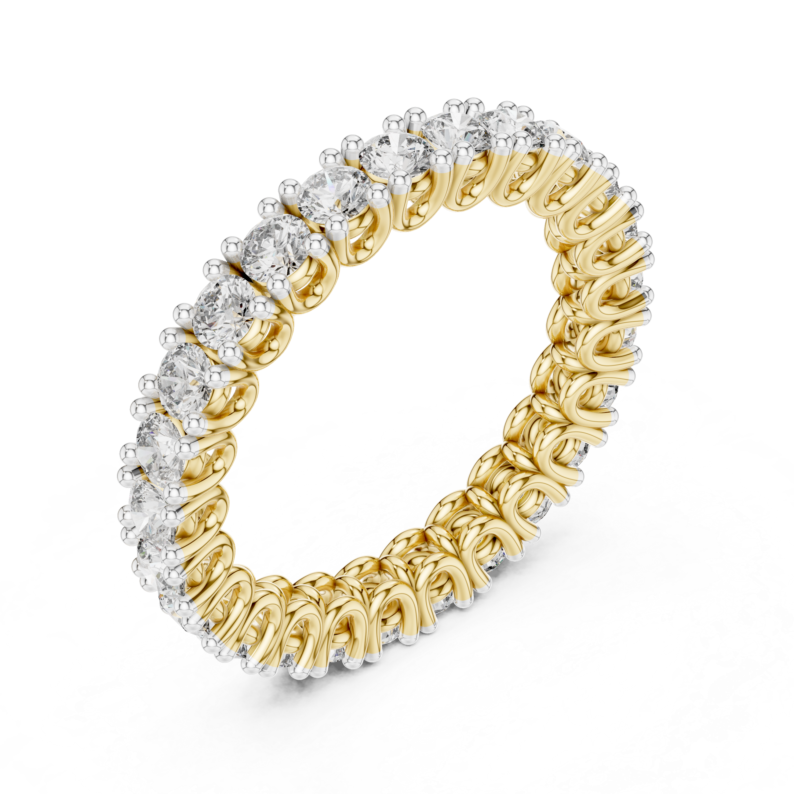 Round Cut Lab-Grown Diamond Eternity Band Ring | IGI Certified | Kiashaa Jewellery