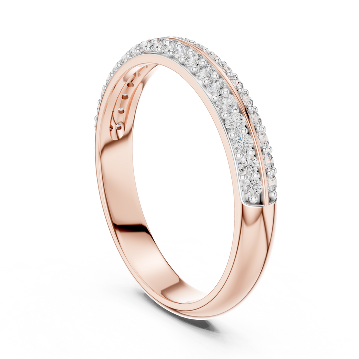 Double Row Lab-Grown Diamond Band Ring | IGI Certified | Kiashaa Jewellery