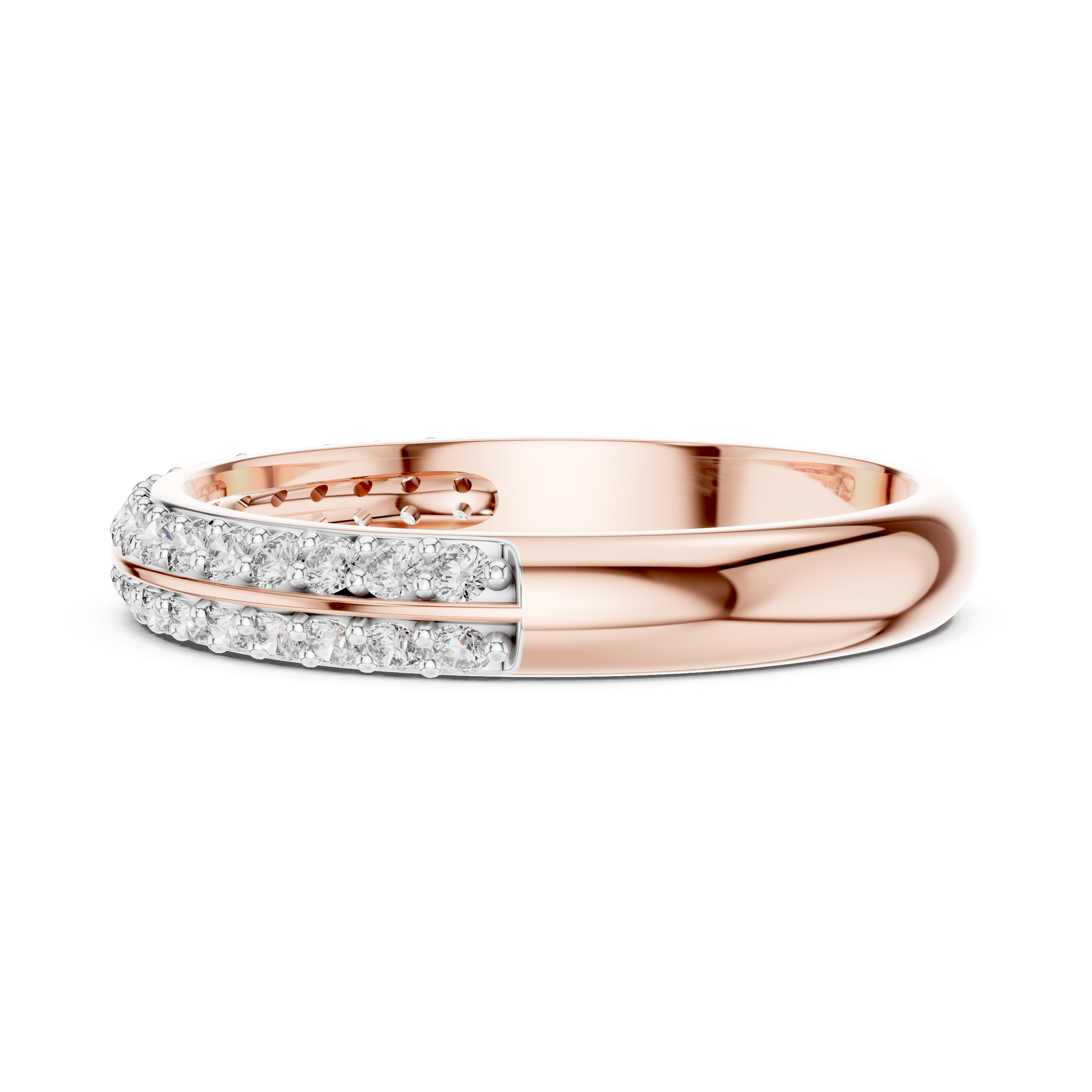 Double Row Lab-Grown Diamond Band Ring | IGI Certified | Kiashaa Jewellery