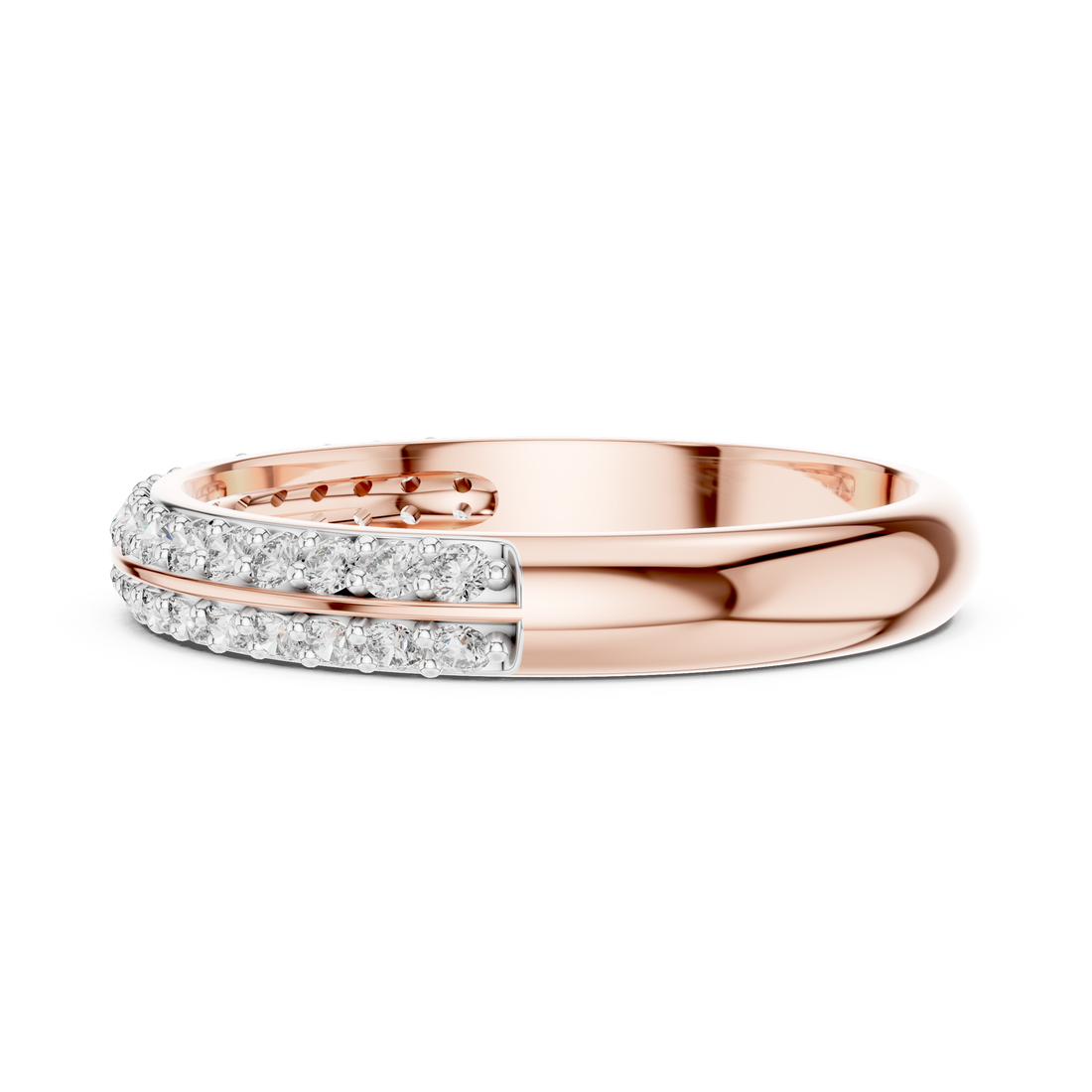 Double Row Lab-Grown Diamond Band Ring | IGI Certified | Kiashaa Jewellery