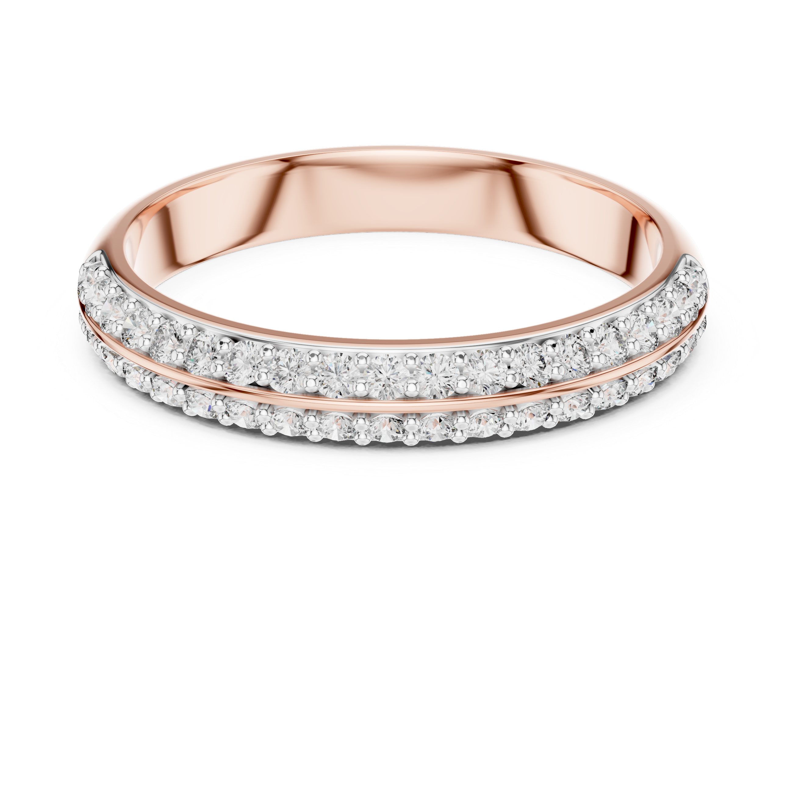 Double Row Lab-Grown Diamond Band Ring | IGI Certified | Kiashaa Jewellery